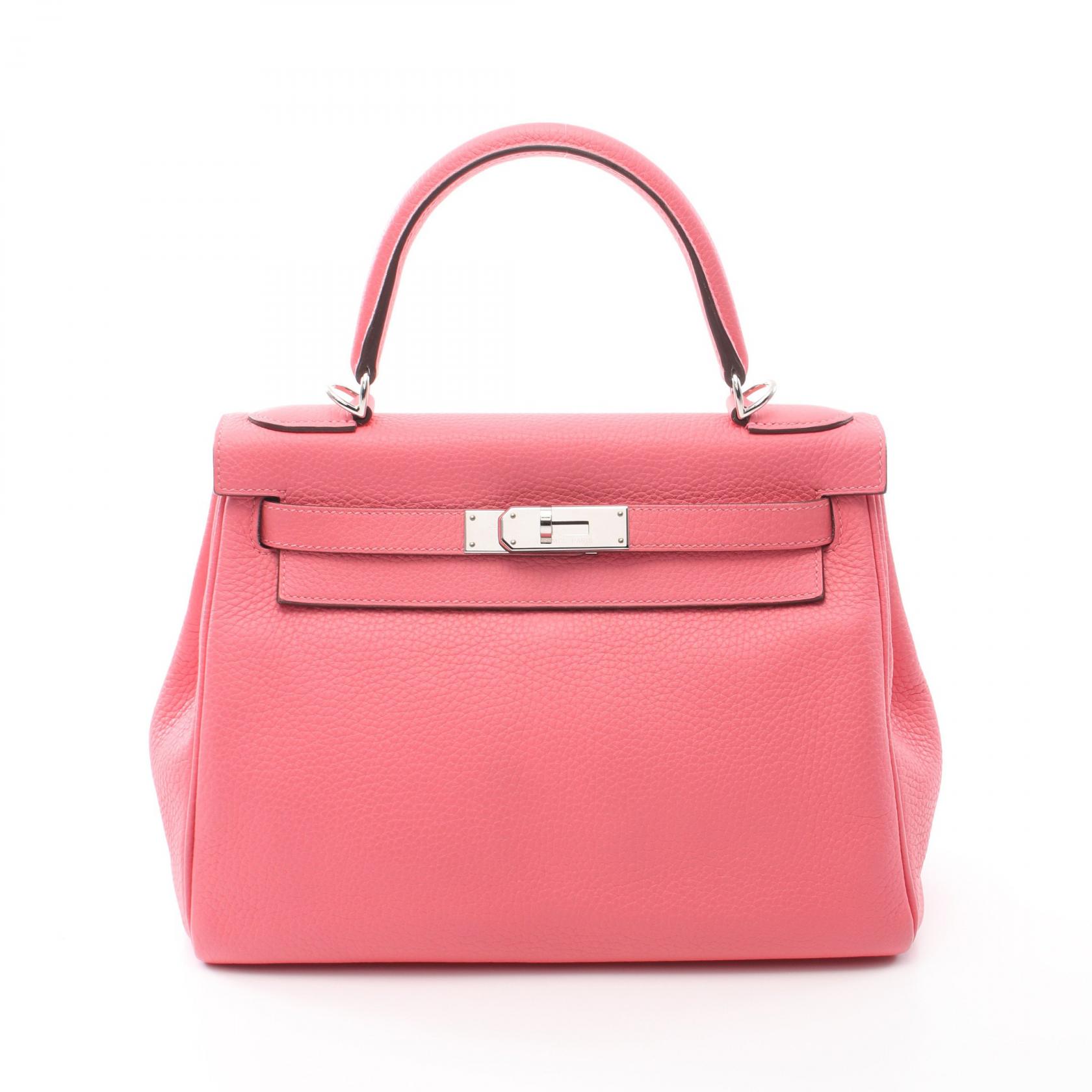【5%OFFクーポン×ポイント5倍】エルメス HERMES ケリー28 ハンドバッグ バッグ レザー トリヨンクレマンス トリヨンクレマンス レディース ピンク系 【中古】