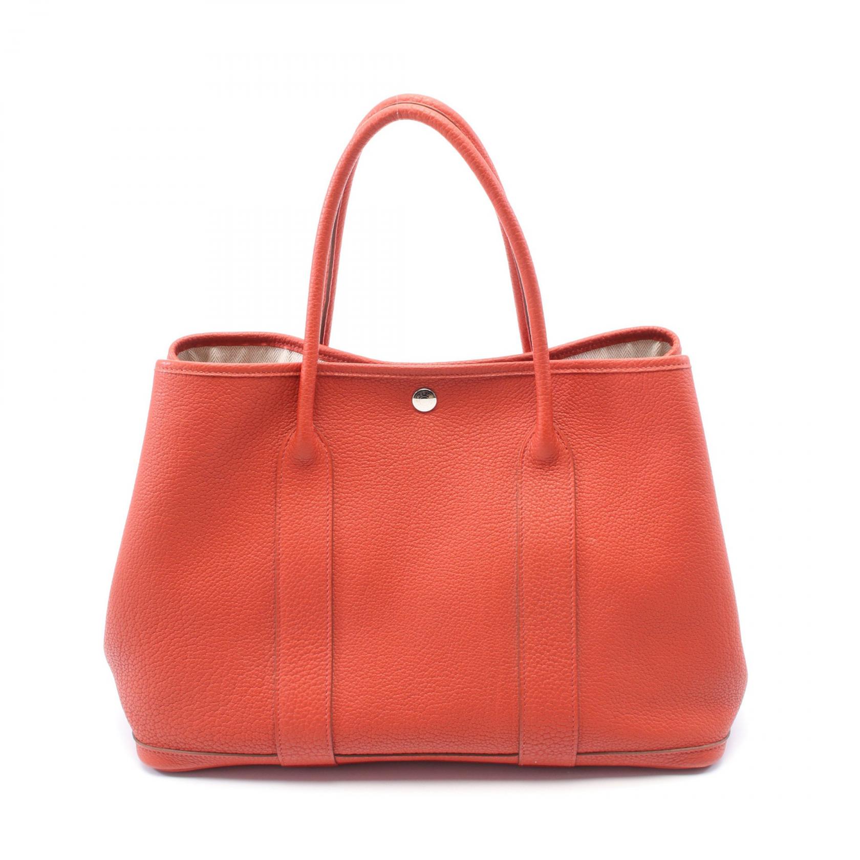エルメス HERMES ガーデンパーティPM トートバッグ バッグ レザー レディース レッド系 【中古】