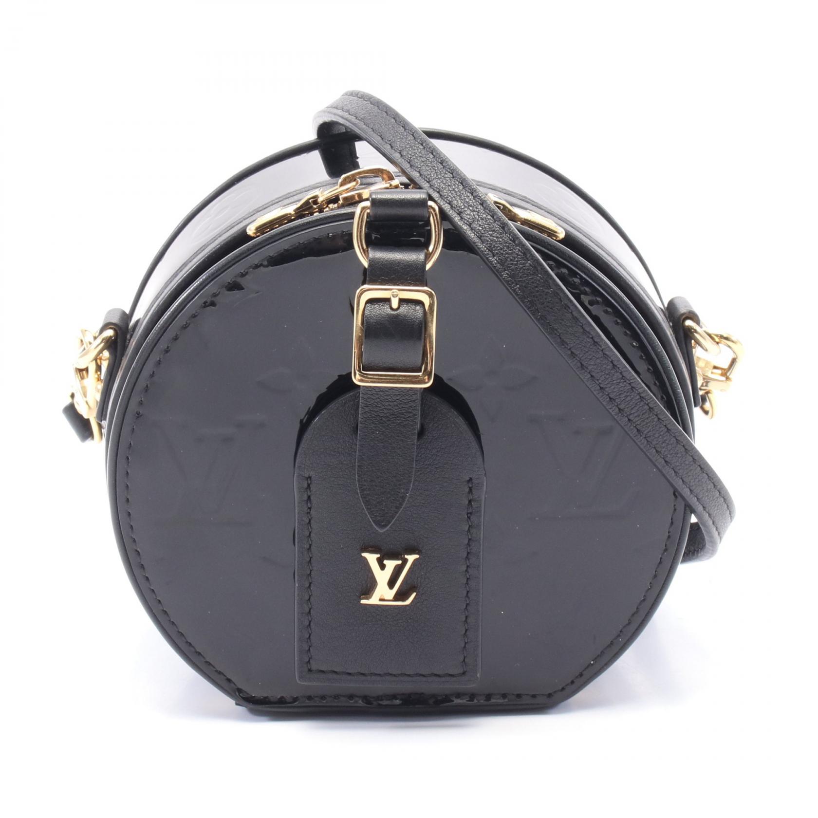 【2万円OFFクーポン対象】ルイ・ヴィトン LOUIS VUITTON ミニ ボワット シャポー ショルダーバッグ バッグ レザー ヴェルニ レディース ブラック系 M90469 【中古】