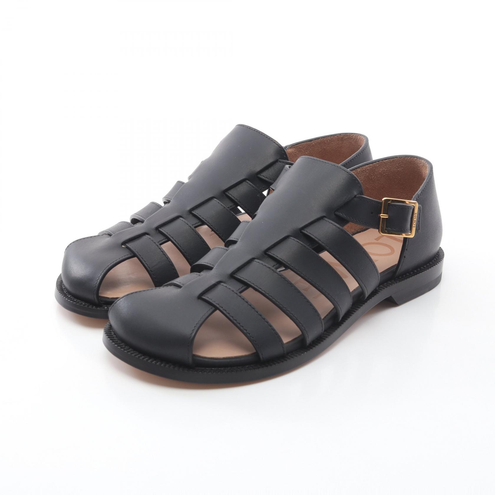 ロエベ LOEWE CAMPO カンポ サンダル 靴 レザー レディース ブラック系 L814465X77110037 【新品】