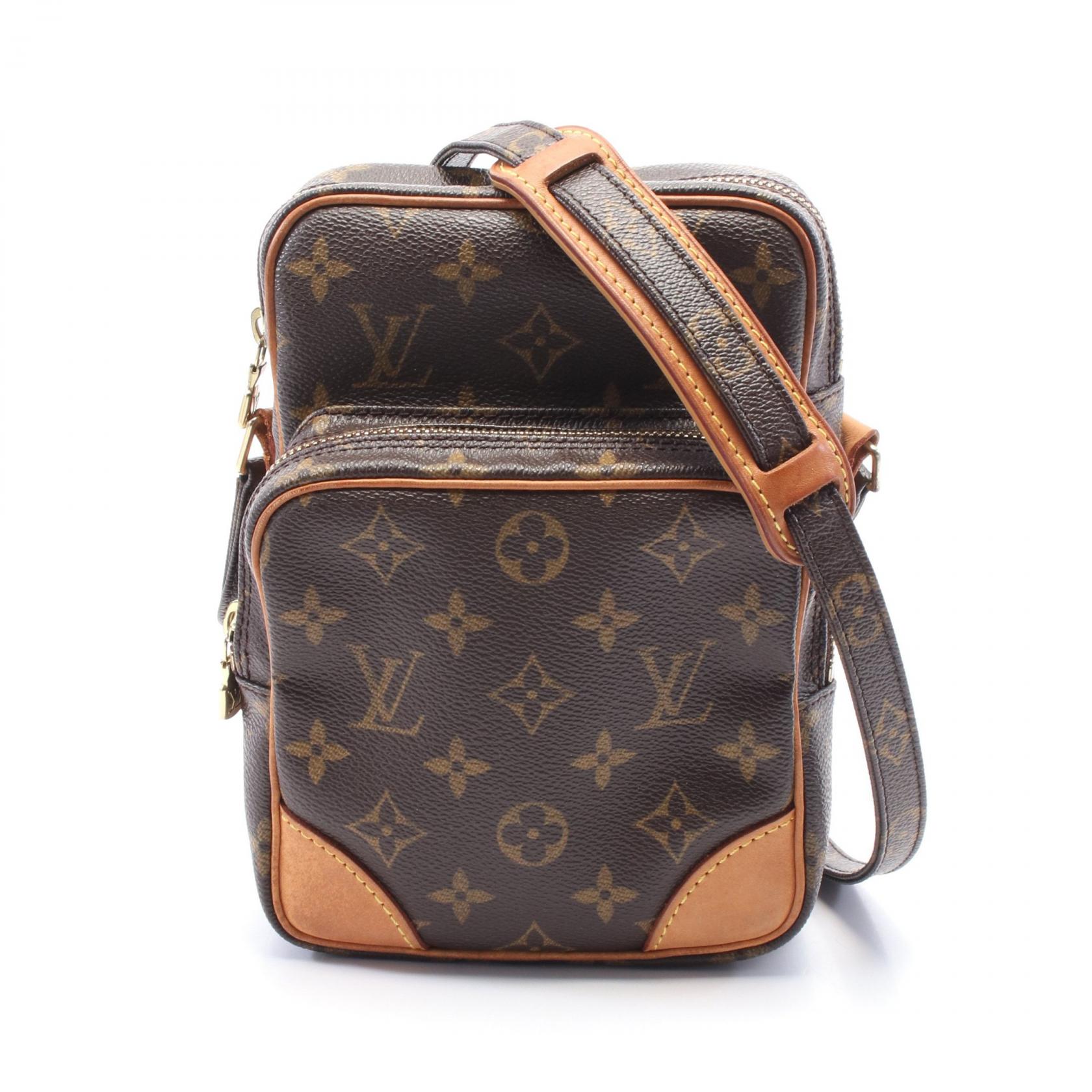 【P5倍×15%OFFクーポン】ルイ・ヴィトン LOUIS VUITTON アマゾン ショルダーバッグ バッグ PVCコーティングキャンバス レザー モノグラム レディース ブラウン系 M45236 【中古】