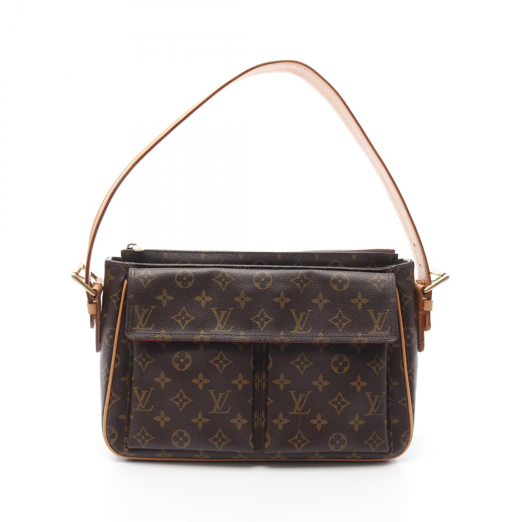 【5%OFFクーポン×ポイント5倍】ルイ・ヴィトン LOUIS VUITTON ヴィバシテGM ショルダーバッグ バッグ PVCコーティングキャンバス レザー モノグラム レディース ブラウン系 M51163 【中古】