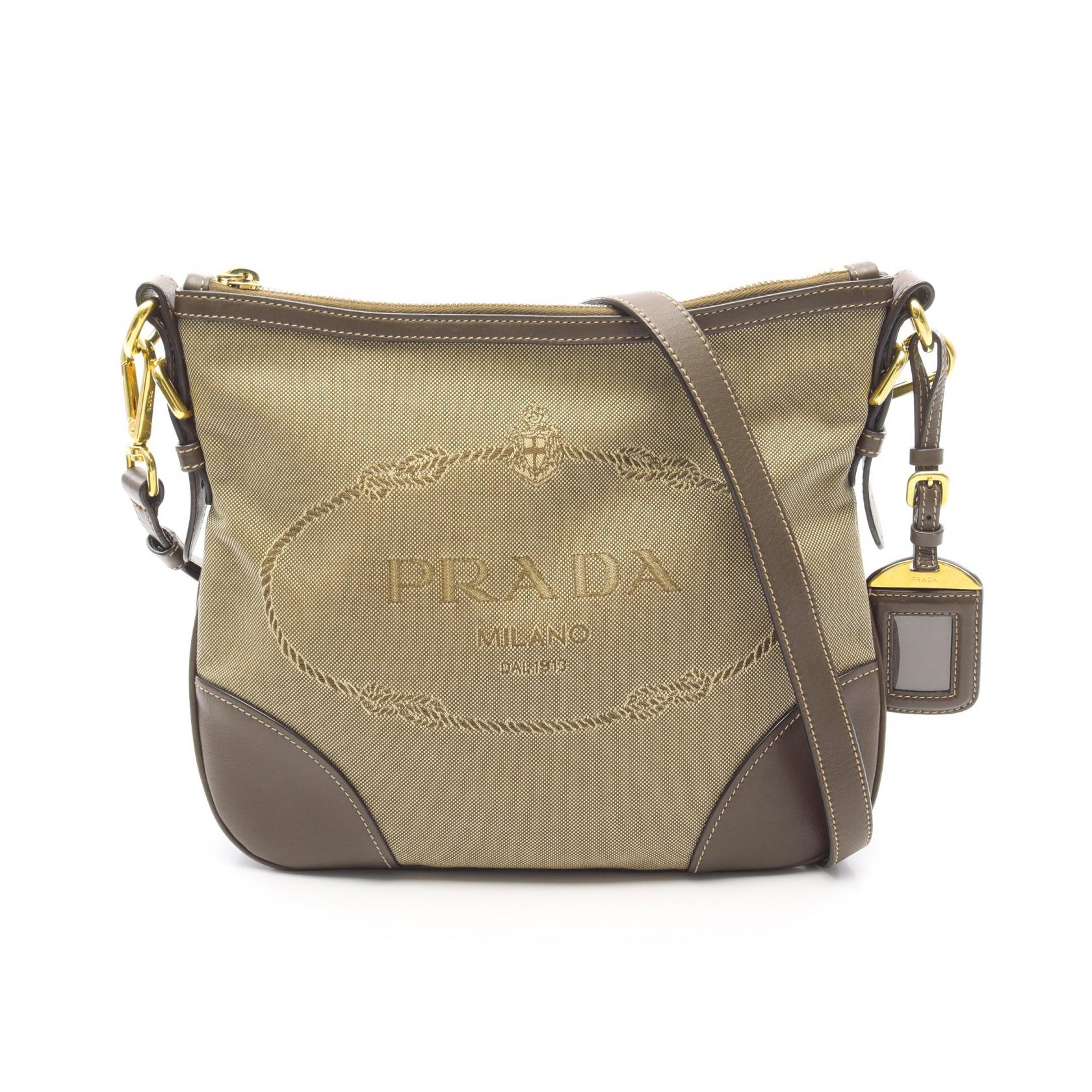 プラダ ロゴジャガード サコッシュ レザー×キャンバス ブラウン 楽天市場】美品 PRADA プラダ ロゴジャガード ブラウン