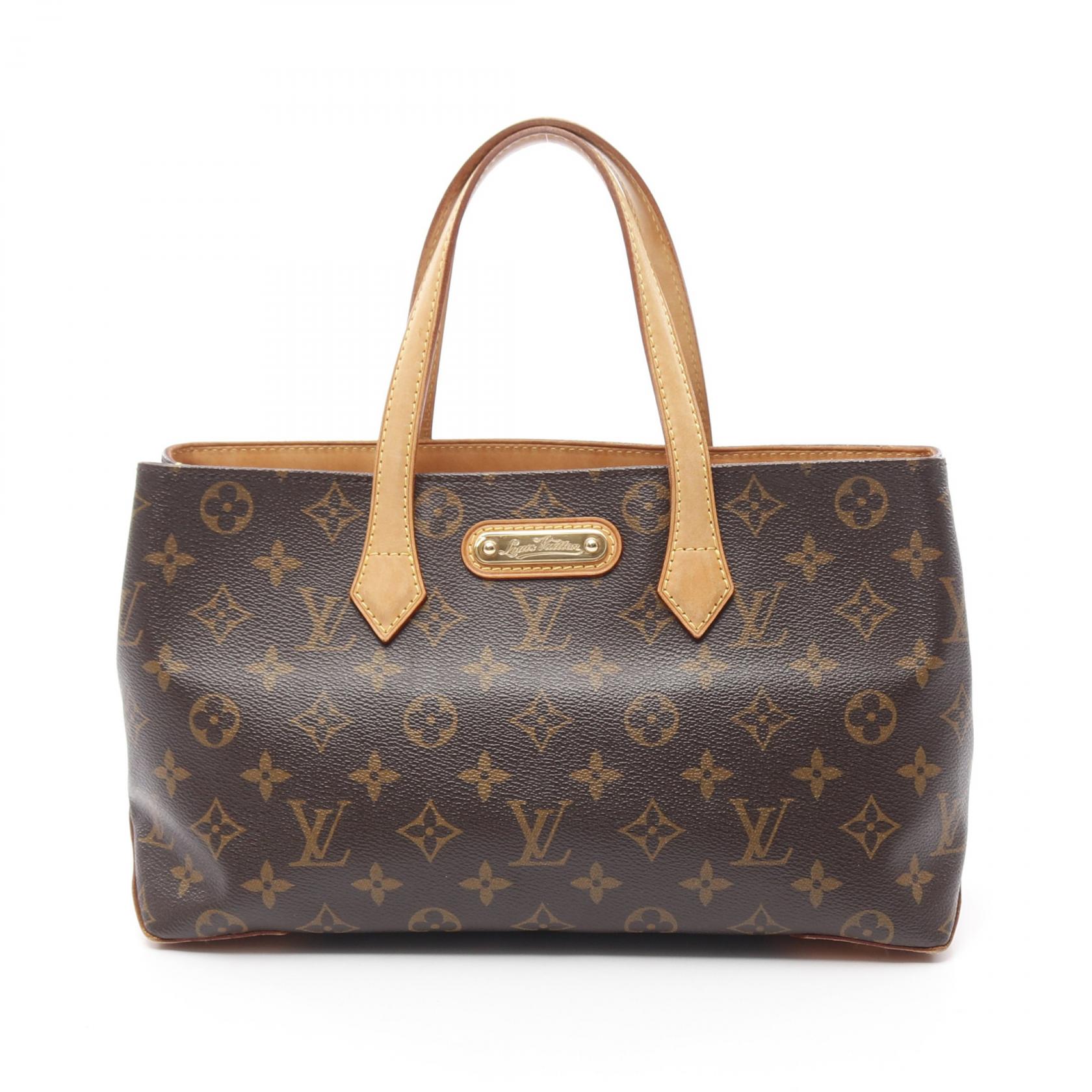 【4時間限定！ポイント10倍 】4/13 20時～23:59／ルイ・ヴィトン LOUIS VUITTON ウィルシャーPM モノグラム ハンドバッグ バッグ PVCコーティングキャンバス レザー レディース ブラウン系 M45643 【中古】