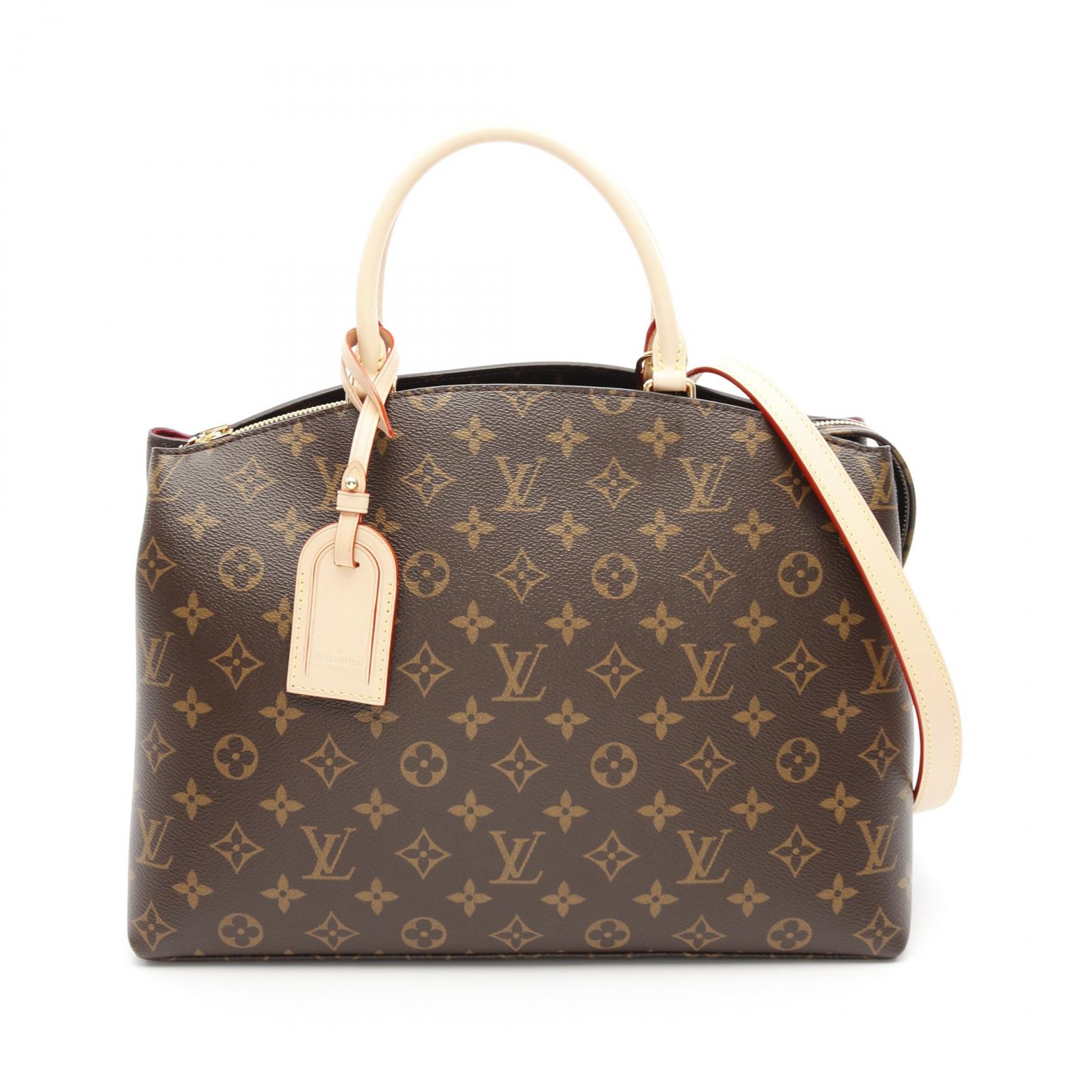 【10%OFFクーポン対象】ルイ・ヴィトン LOUIS VUITTON グラン パレMM ハンドバッグ バッグ PVCコーティングキャンバス レザー モノグラム レディース ブラウン系 M45898 【中古】