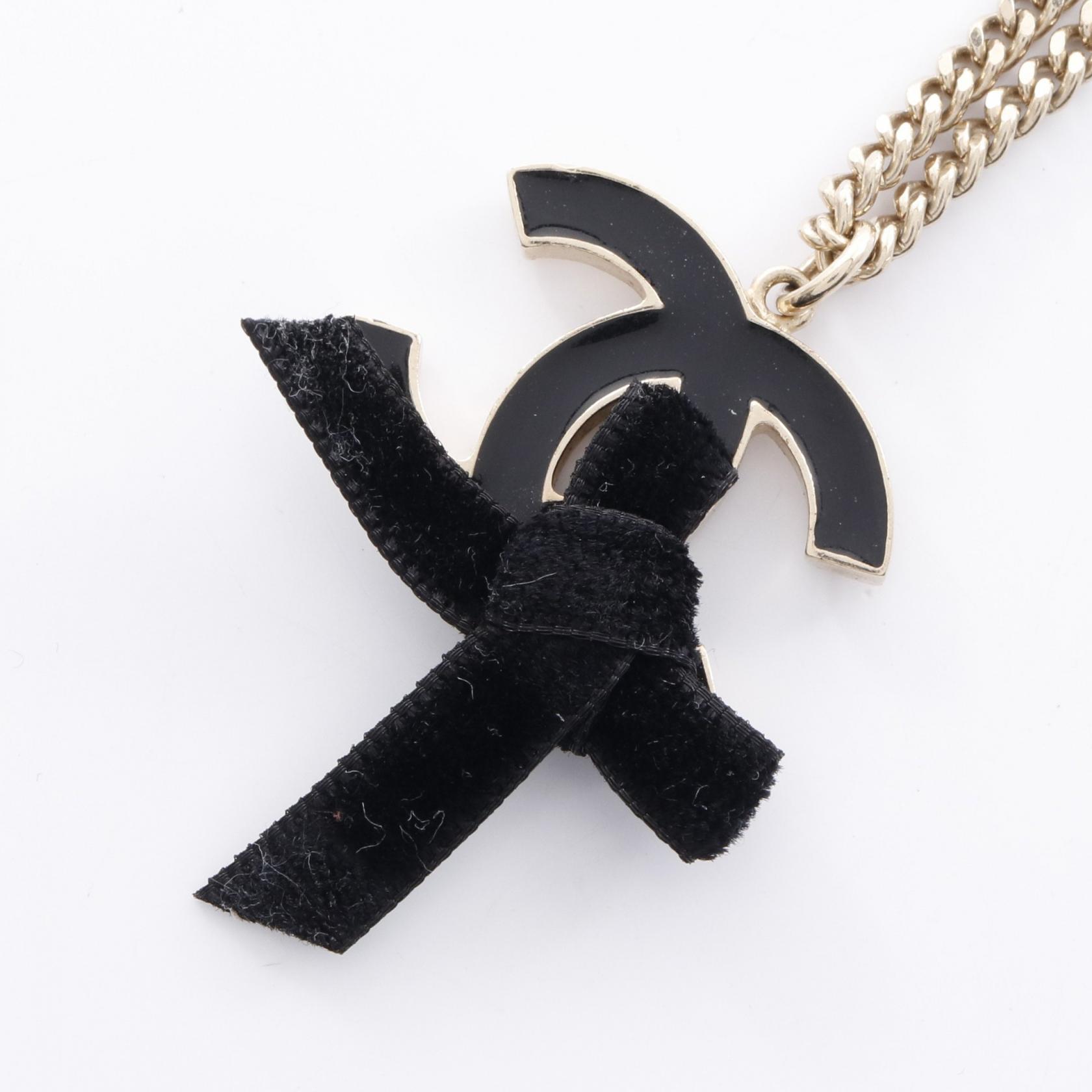 【1万円OFFクーポン対象】シャネル CHANEL ココマーク リボン ネックレス ジュエリー GP（ゴールドメッキ） レディース ゴールド系 【中古】