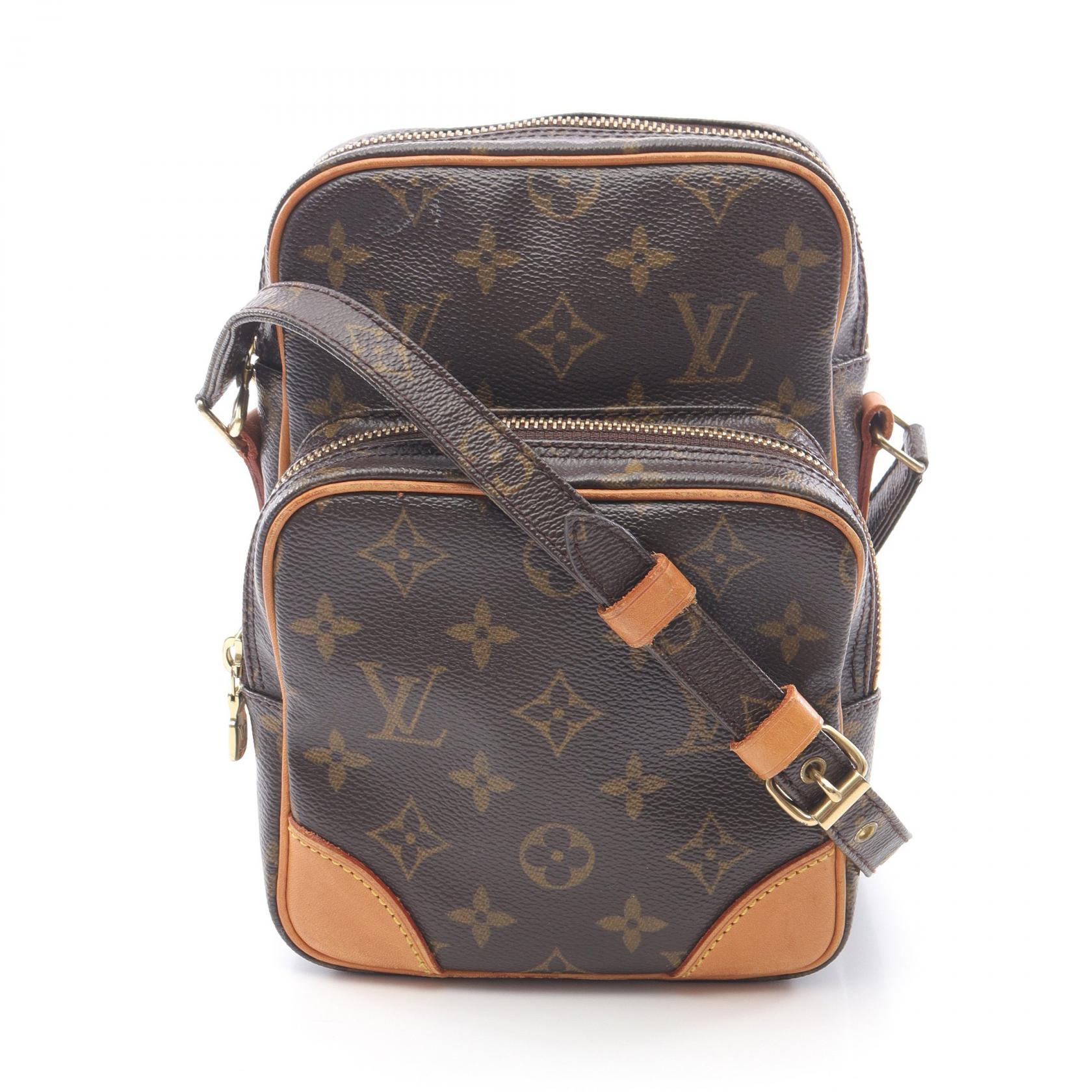 【P5倍×15%OFFクーポン】ルイ・ヴィトン LOUIS VUITTON アマゾン モノグラム ショルダーバッグ バッグ PVCコーティングキャンバス レザー レディース ブラウン系 M45236 【中古】