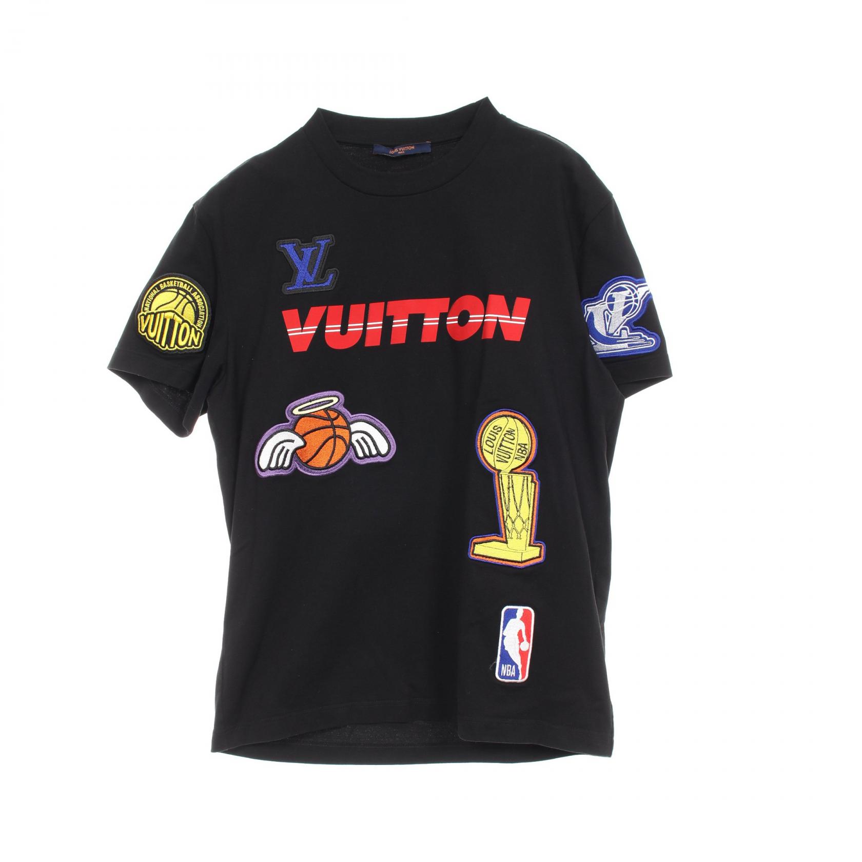 10887【美品・限定コラボ】ルイヴィトン×NBA☆総柄レターズ半袖シャツ