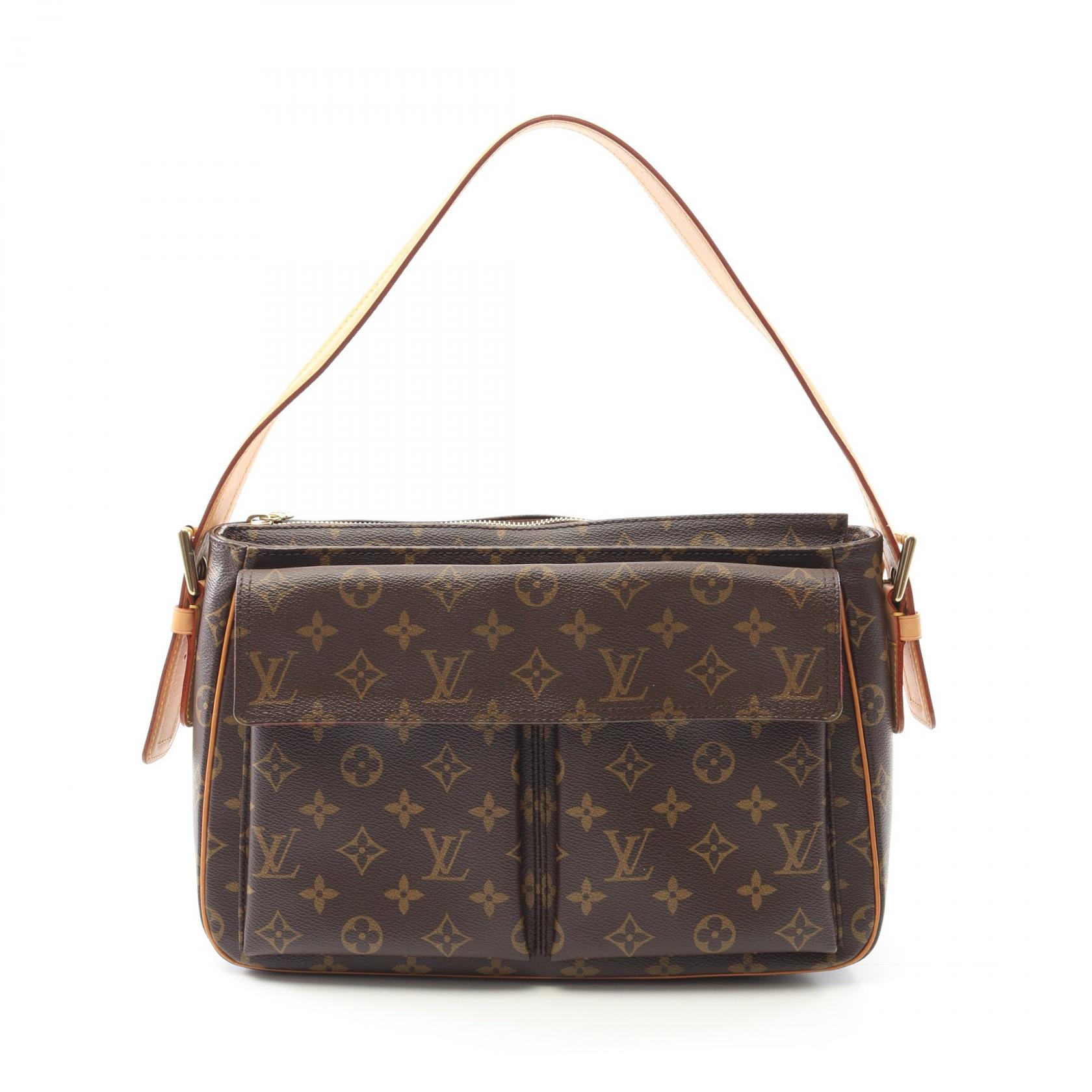 【5%OFFクーポン×ポイント5倍】ルイ・ヴィトン LOUIS VUITTON ヴィバシテGM ショルダーバッグ バッグ PVCコーティングキャンバス レザー モノグラム レディース ブラウン系 M51163 【中古】