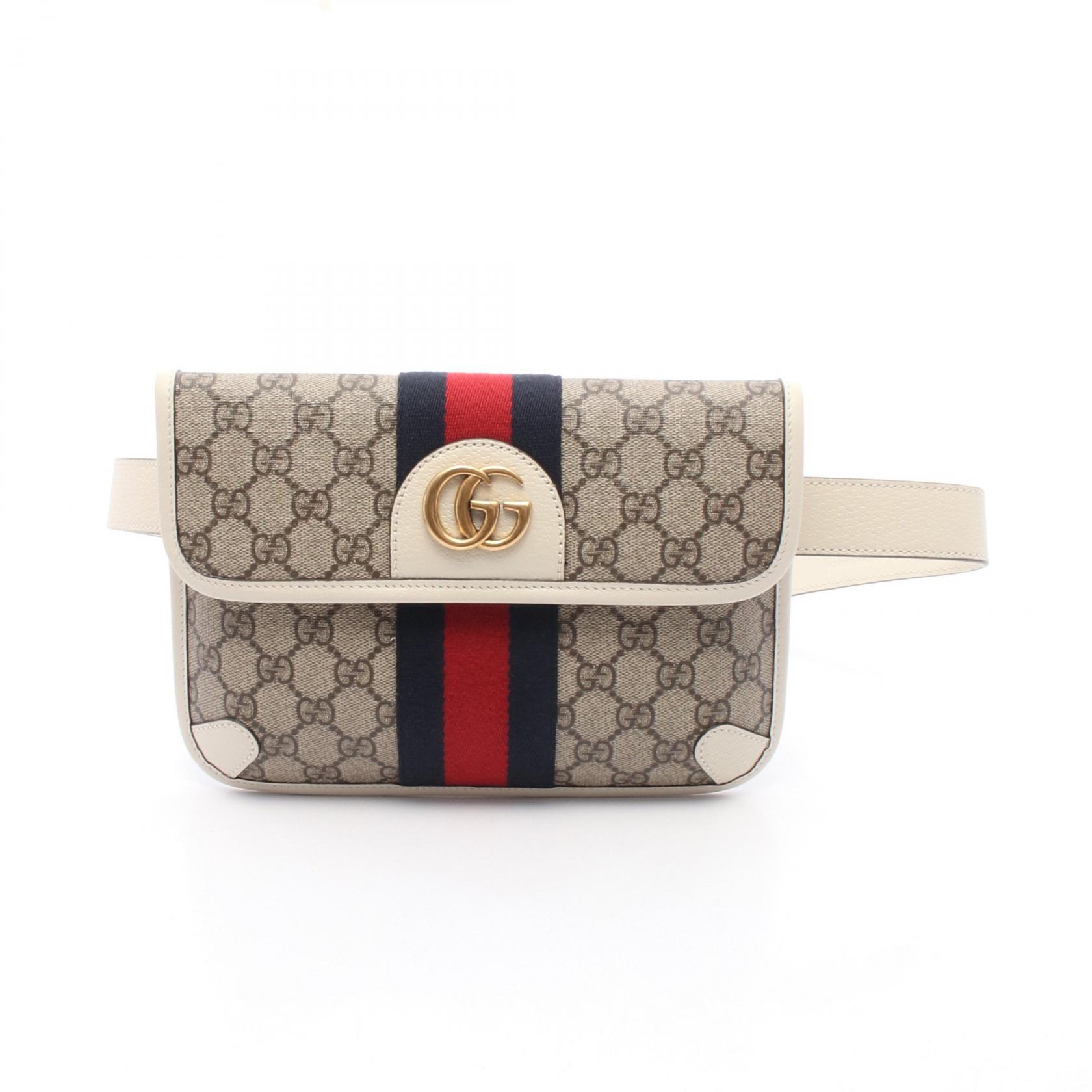 【5%OFFクーポン×ポイント5倍】グッチ GUCCI GGスプリーム オフィディア ベルトバッグ ウエストバッグ ボディバッグ バッグ PVCコーティングキャンバス レザー メンズ ベージュ系 / アイボリー系 / マルチカラー 674081 【中古】