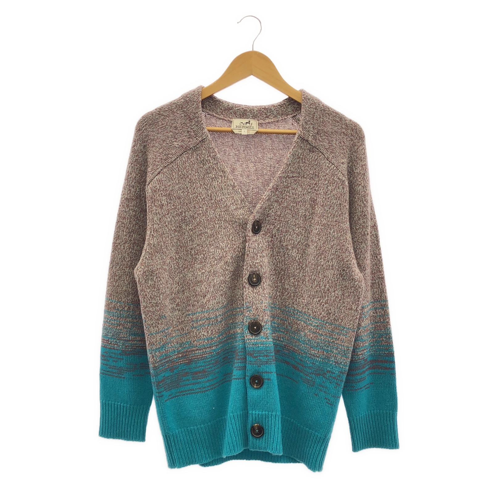 エルメス HERMES カーディガン Hロゴ シルク ベージュ メンズ 中古 エルメス HERMES 24SS ニットカーディガン 長袖 スタンドカラー Hロゴ