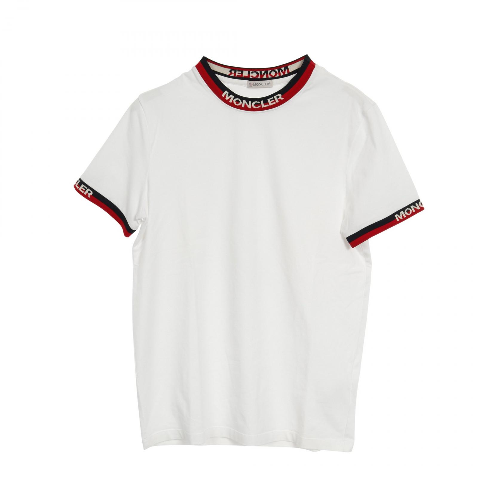 【P5倍×20%OFFクーポン】モンクレール MONCLER カットソー 衣料品 トップス コットン メンズ ホワイト系 / レッド系 / ネイビー系 【中古】
