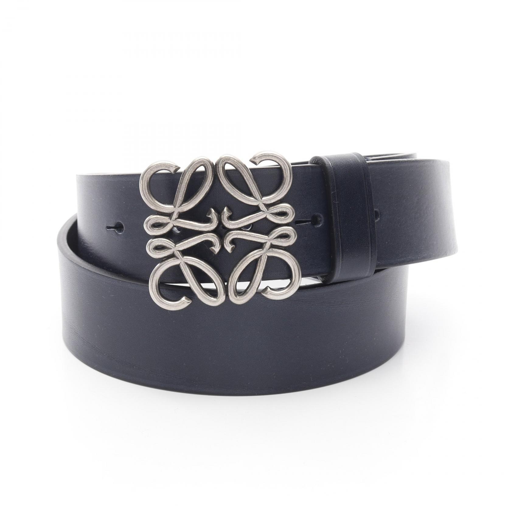 LOEWE レザー ベルト 90/36 ラウンド ソフト ベルト（クラシックカーフ） ブラック - LOEWE