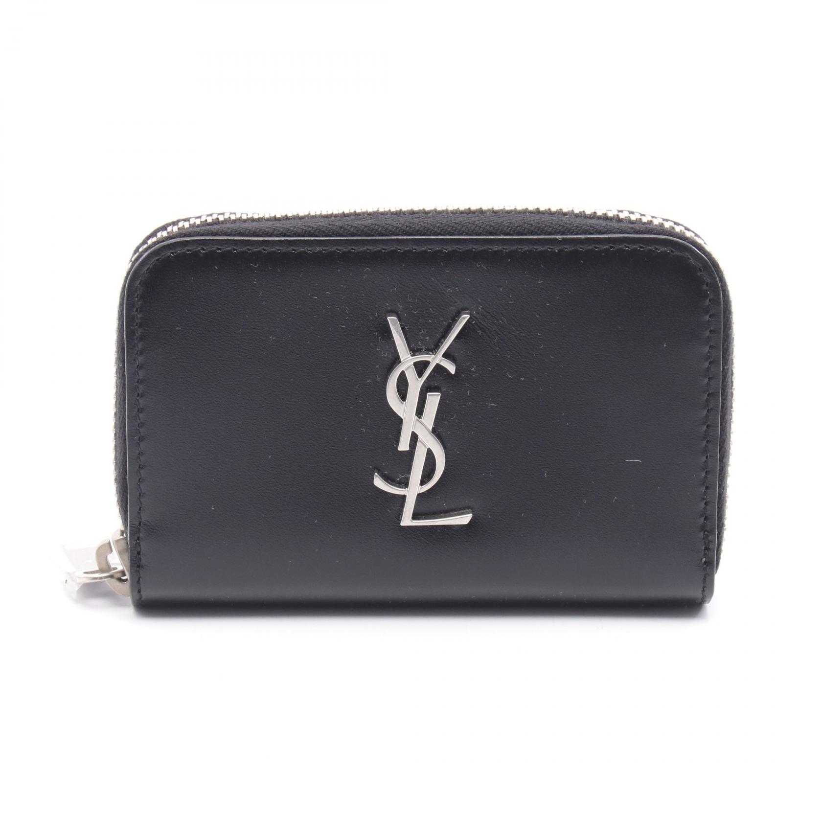 なーな　YSL ブラックレザー コインケース Yves Saint Laurent イヴ・サンローラン コインケース ブラック