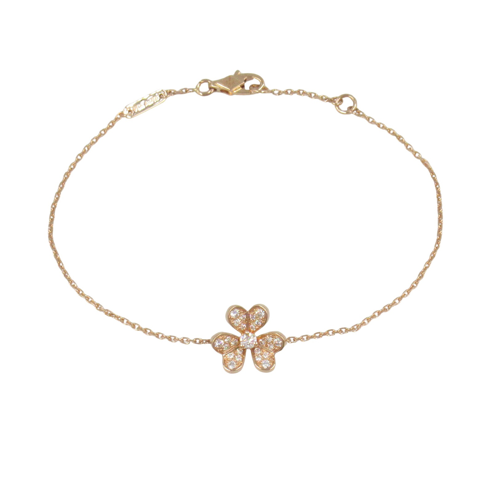 【10%OFFクーポン対象】ヴァンクリーフ＆アーペル Van Cleef & Arpels フリヴォル ミニ ブレスレット ダイヤ ブレスレット アクセサリー K18PG（ピンクゴールド） ダイヤモンド レディース クリア系 VCARP7RD00 【中古】