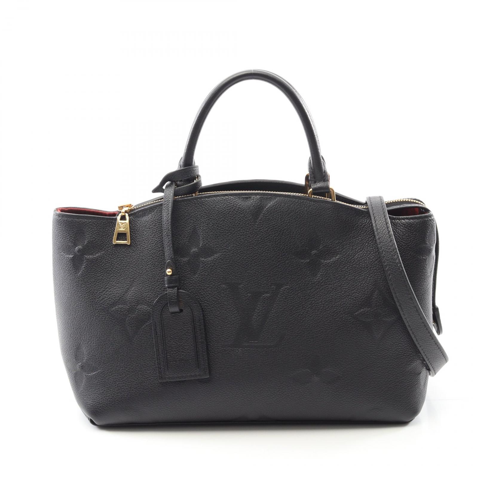 【10%OFFクーポン対象】ルイ・ヴィトン LOUIS VUITTON プティ パレPM モノグラムアンプラント ハンドバッグ バッグ レザー レディース ブラック系 M58916 【中古】