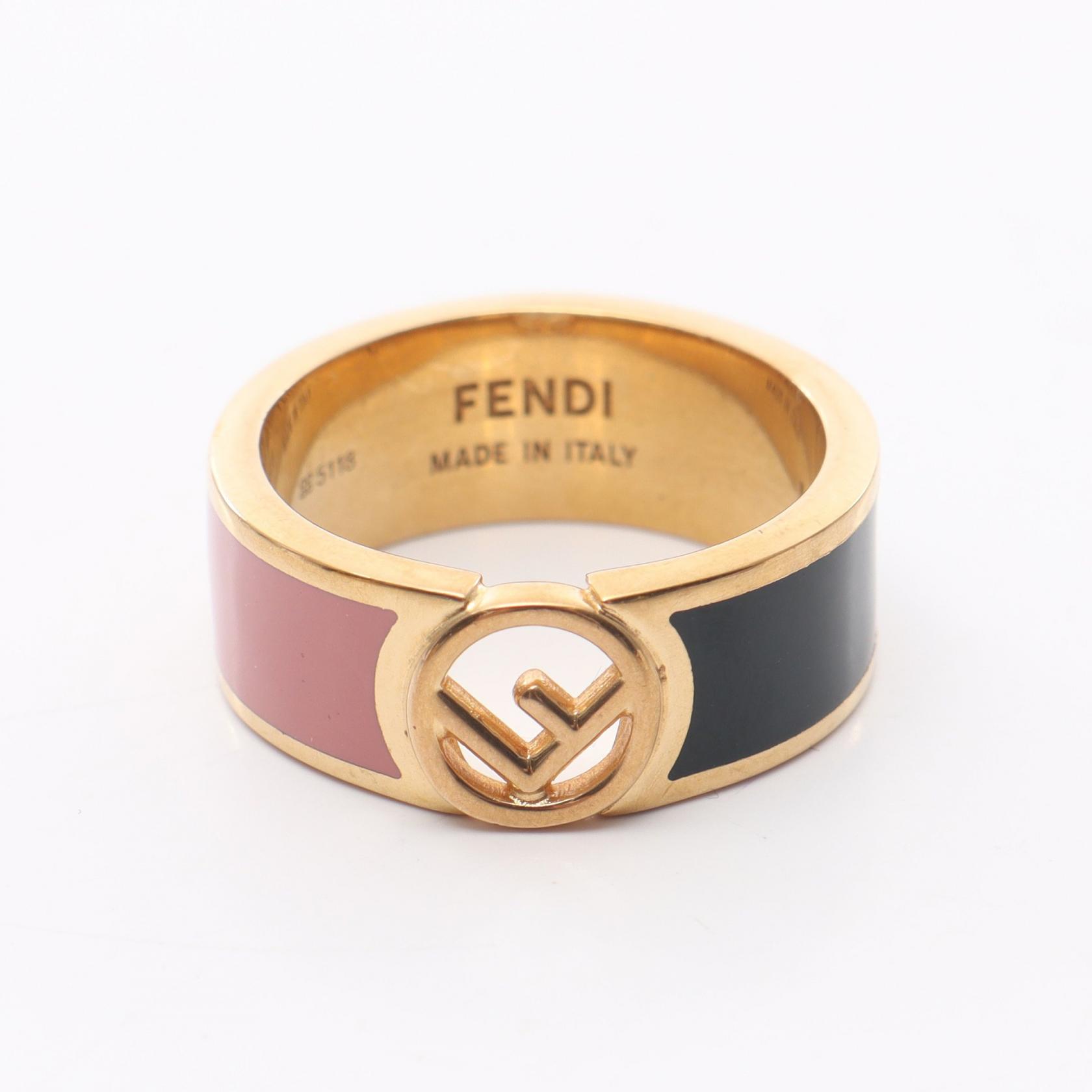 フェンディ FENDI エフ イズ フェンディ リング・指輪 ジュエリー GP（ゴールドメッキ） レディース ゴールド系 / ピンク系 / グリーン系 【中古】