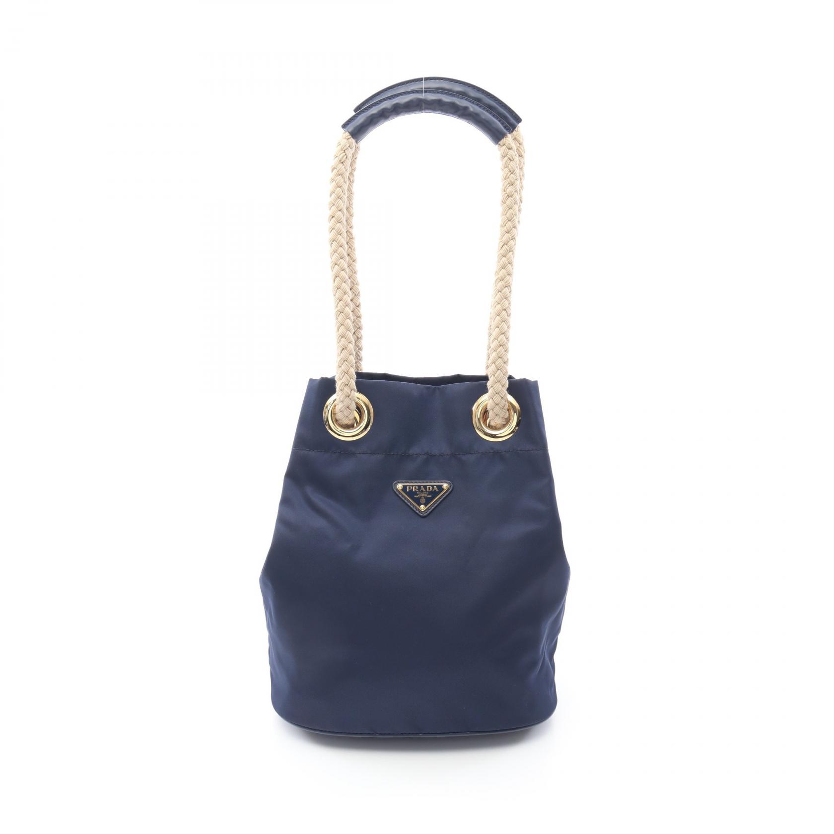 【2万円OFFクーポン対象】プラダ PRADA Re-Nylon TESSUTO ROPE マリナースモール バケットバッグ ショルダーバッグ バッグ ナイロン レディース ネイビー系 【中古】