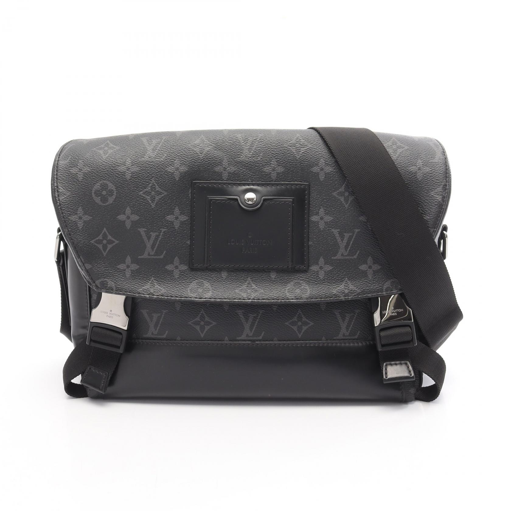 【P5倍×15%OFFクーポン】ルイ・ヴィトン LOUIS VUITTON メッセンジャーヴォワヤージュPM モノグラムエクリプス ショルダーバッグ バッグ PVCコーティングキャンバス レザー メンズ ブラック系 M40511 【中古】