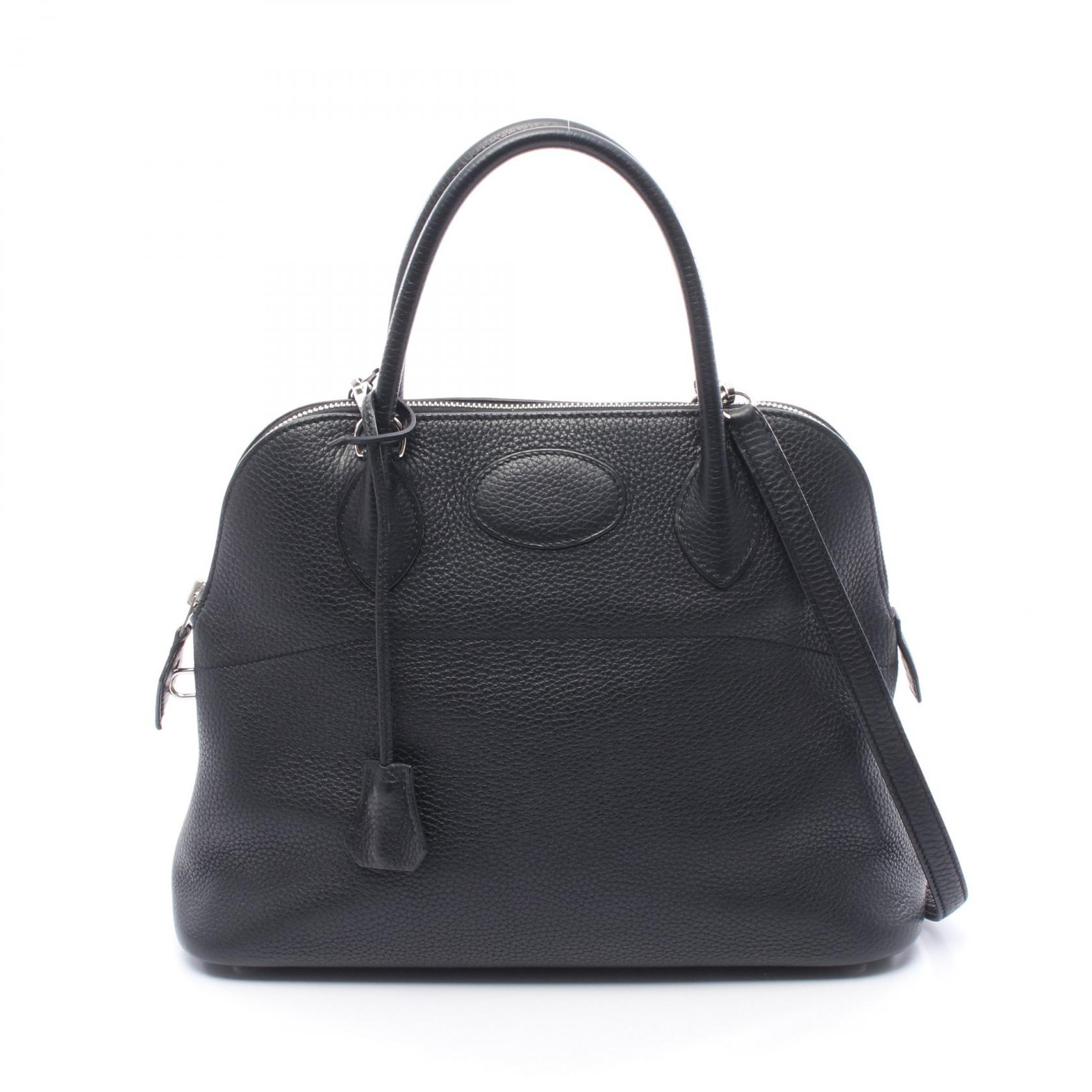 【P5倍×15%OFFクーポン】エルメス HERMES ボリード31 ハンドバッグ バッグ レザー トリヨンクレマンス トリヨンクレマンス レディース ブラック系 【中古】