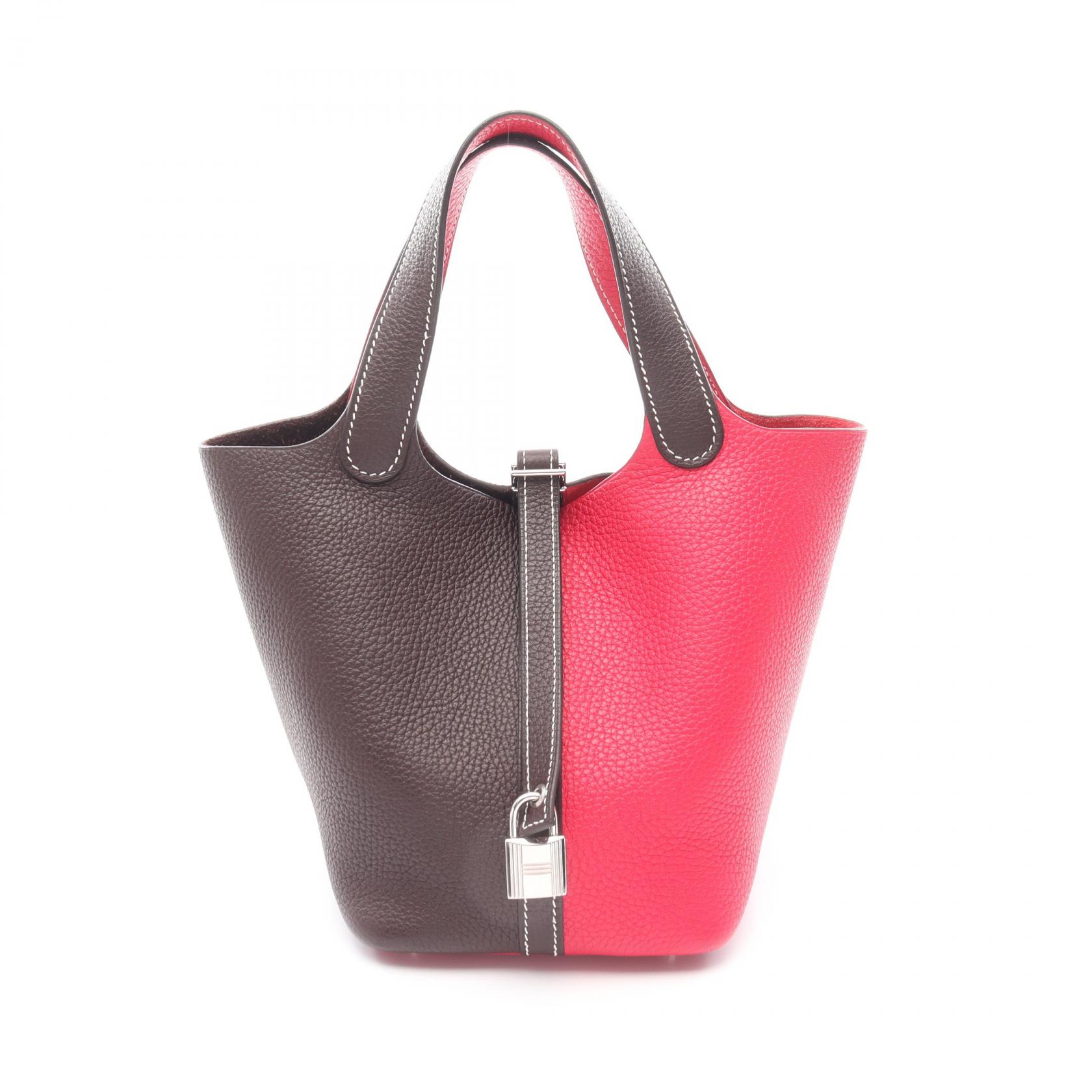 【P5倍×15%OFFクーポン】エルメス HERMES ピコタンPM カザック ハンドバッグ バッグ レザー トリヨンクレマンス トリヨンクレマンス レディース ブラウン系 / ピンク系 / ローズメキシコ 【中古】