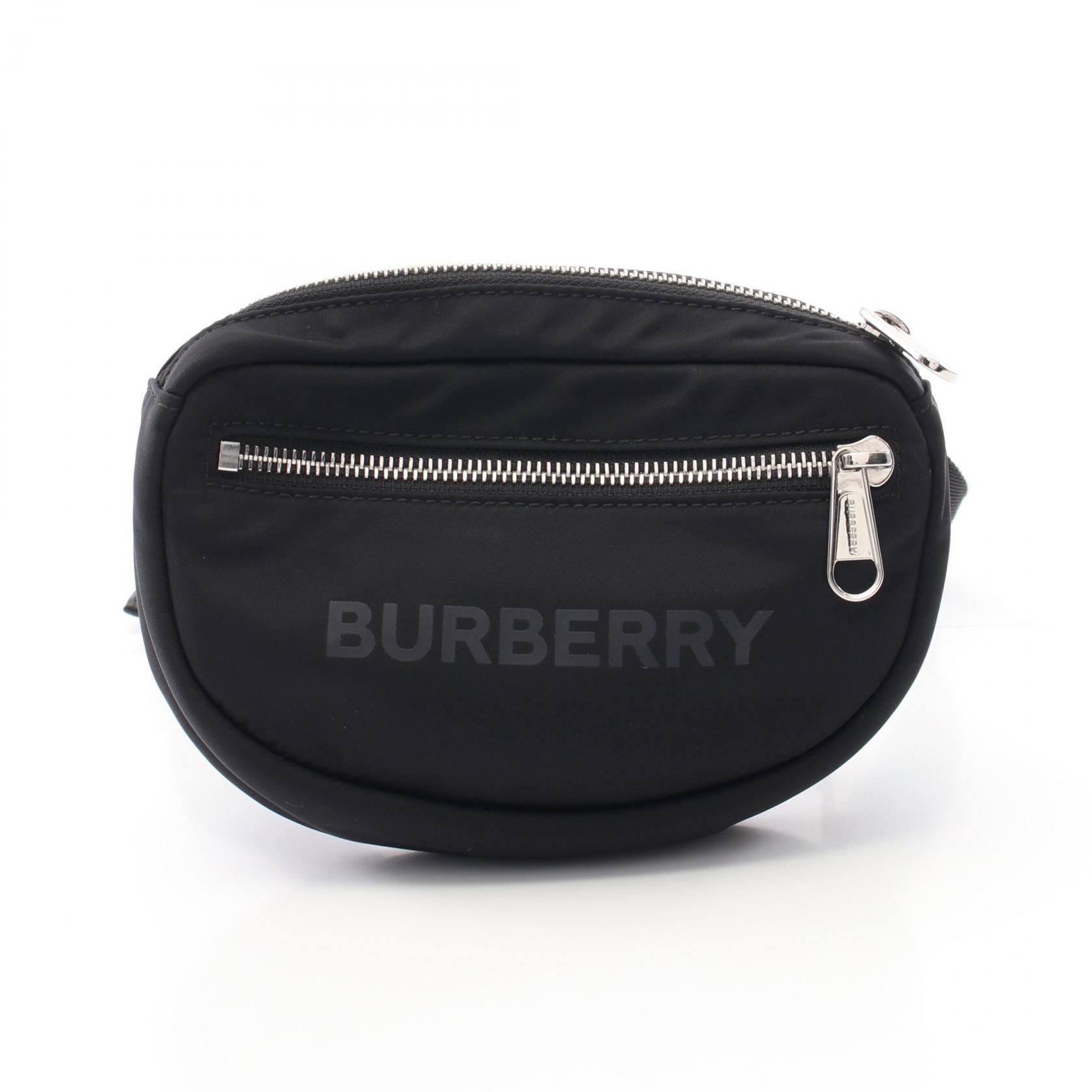 【P5倍×20%OFFクーポン】バーバリー BURBERRY ウエストバッグ ボディバッグ バッグ ナイロン レザー メンズ ブラック系 8052887 【中古】