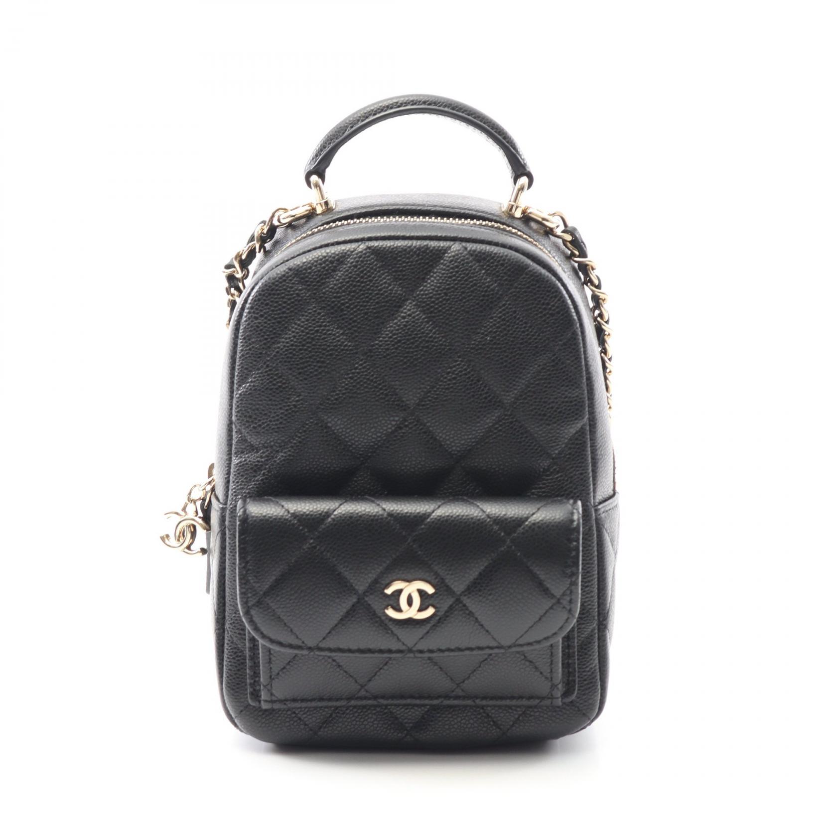 【5%OFFクーポン×ポイント5倍】シャネル CHANEL マトラッセ リュックサック バックパック バッグ キャビアスキン(グレインドカーフ) レディース ブラック系 AP3753 【中古】