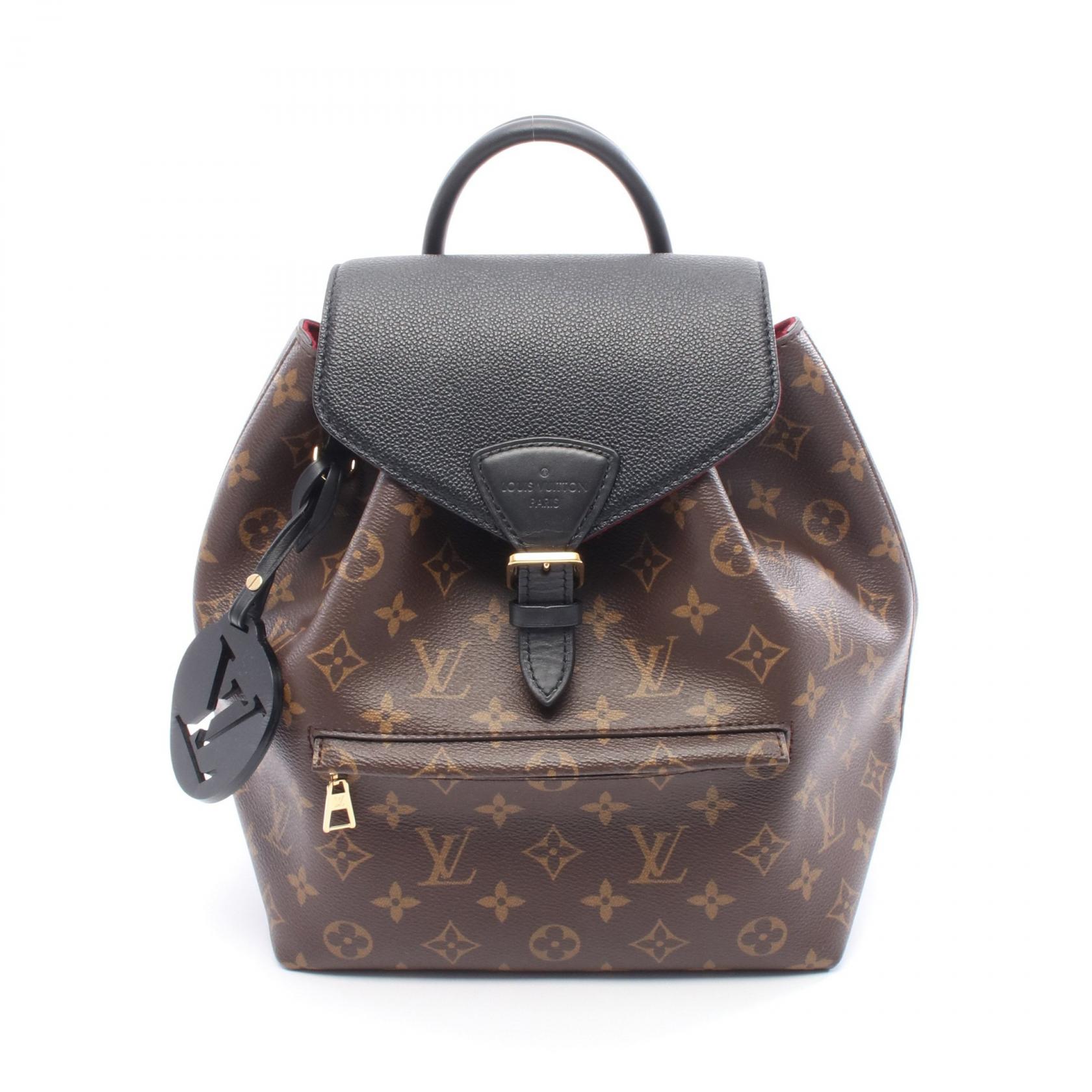 【5%OFFクーポン×ポイント5倍】ルイ・ヴィトン LOUIS VUITTON モンスリ NM PM リュックサック バックパック バッグ PVCコーティングキャンバス レザー モノグラム レディース ブラウン系 / ブラック系 M45515 【中古】 215,000円