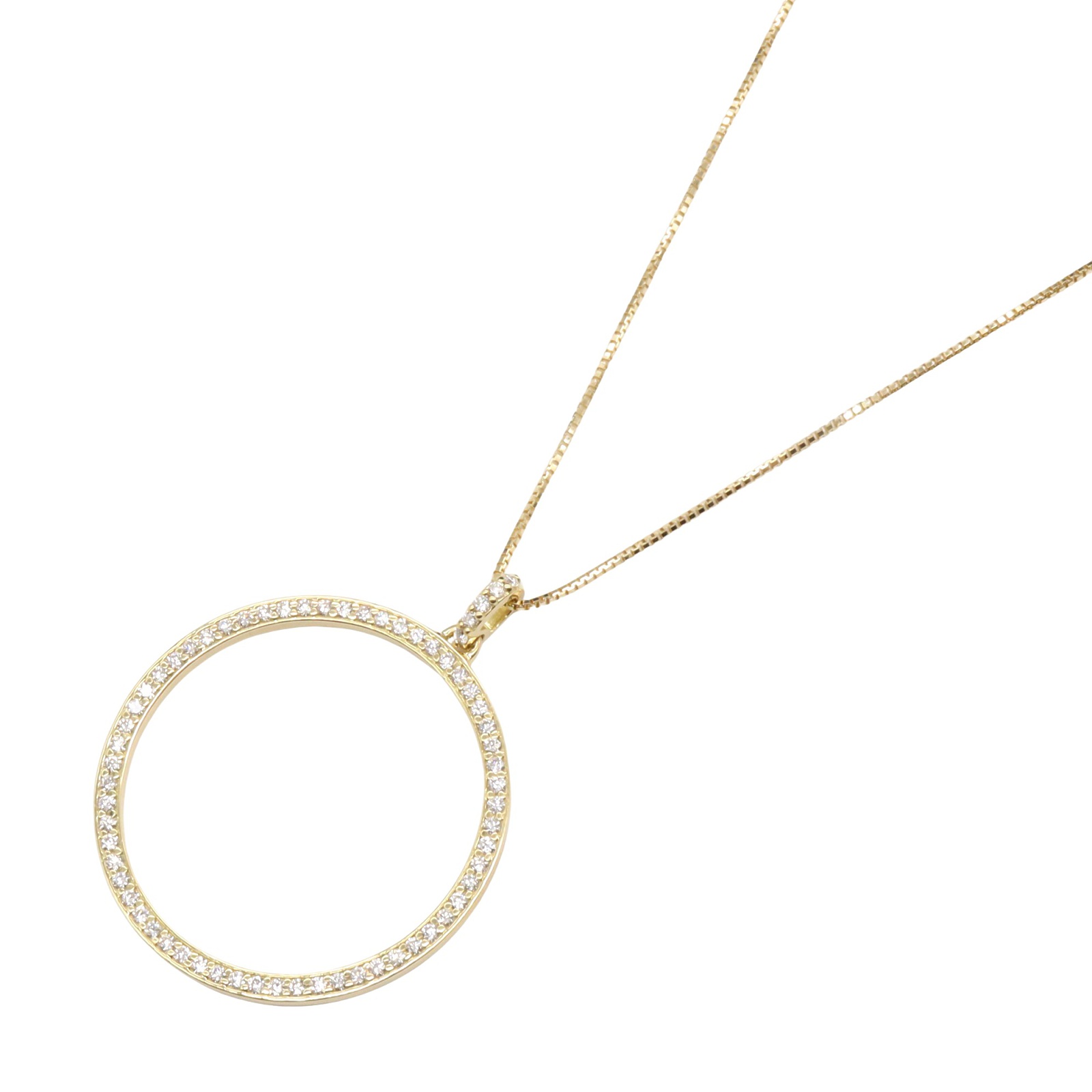 ジュエリー JEWELRY ダイヤモンド ネックレス ネックレス ジュエリー K18（イエローゴールド） ダイヤモンド レディース クリア系 ﾀﾞｲﾔ 7.8g 【中古】