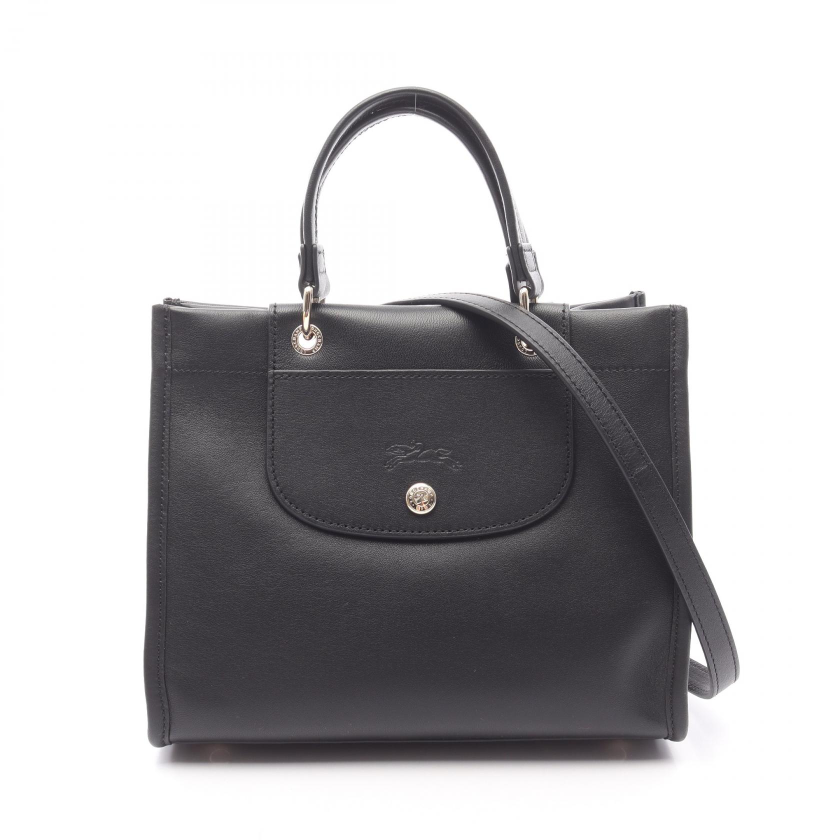【P5倍×5%OFFクーポン】ロンシャン Longchamp カバ ロンシャン S トップハンドル ハンドバッグ バッグ レザー レディース ブラック系 10309HGO001 【新品】