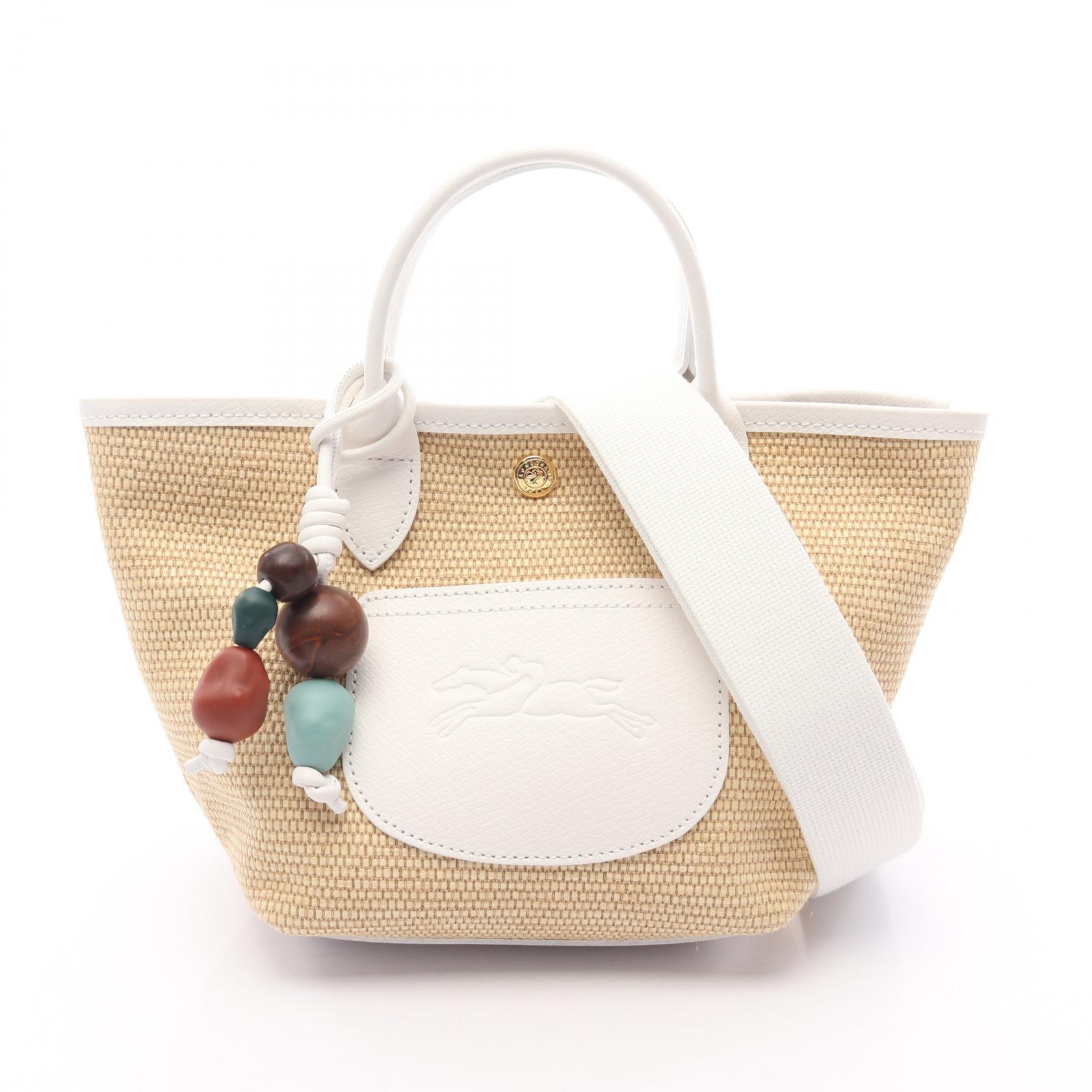 【P5倍×5%OFFクーポン】ロンシャン Longchamp ル プリアージュ コレクション XS バスケットバッグ ハンドバッグ バッグ レザー ファブリック レディース ベージュ系 / ホワイト系 10307HGY007 【新品】