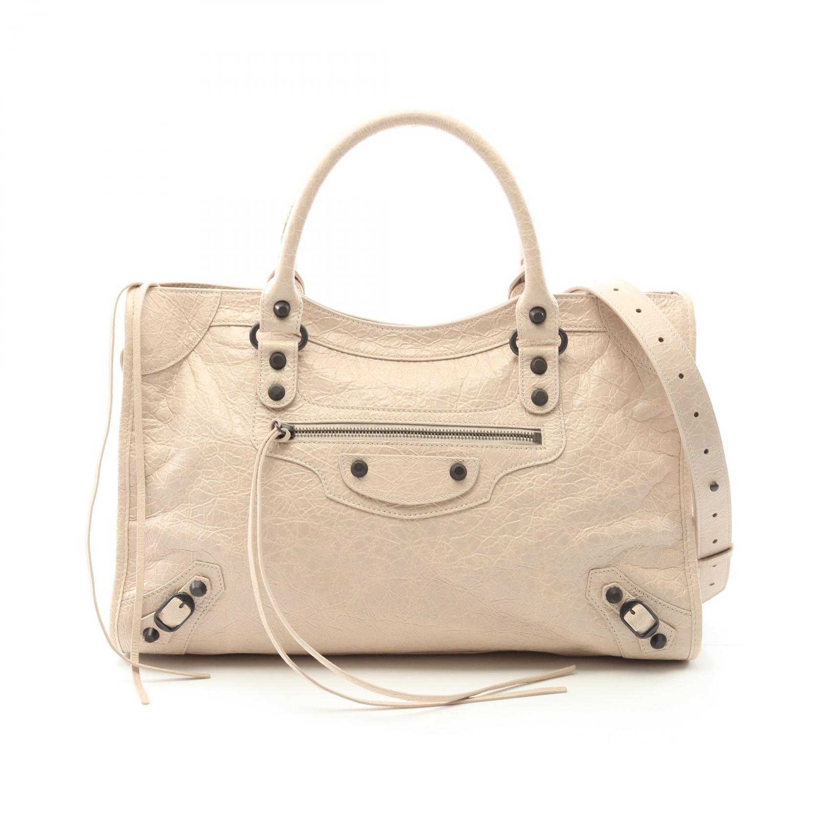 【P5倍×5%OFFクーポン】バレンシアガ BALENCIAGA シティ ミディアム ハンドバッグ バッグ レザー レディース ベージュ系 8230582ABEK2910 【新品】