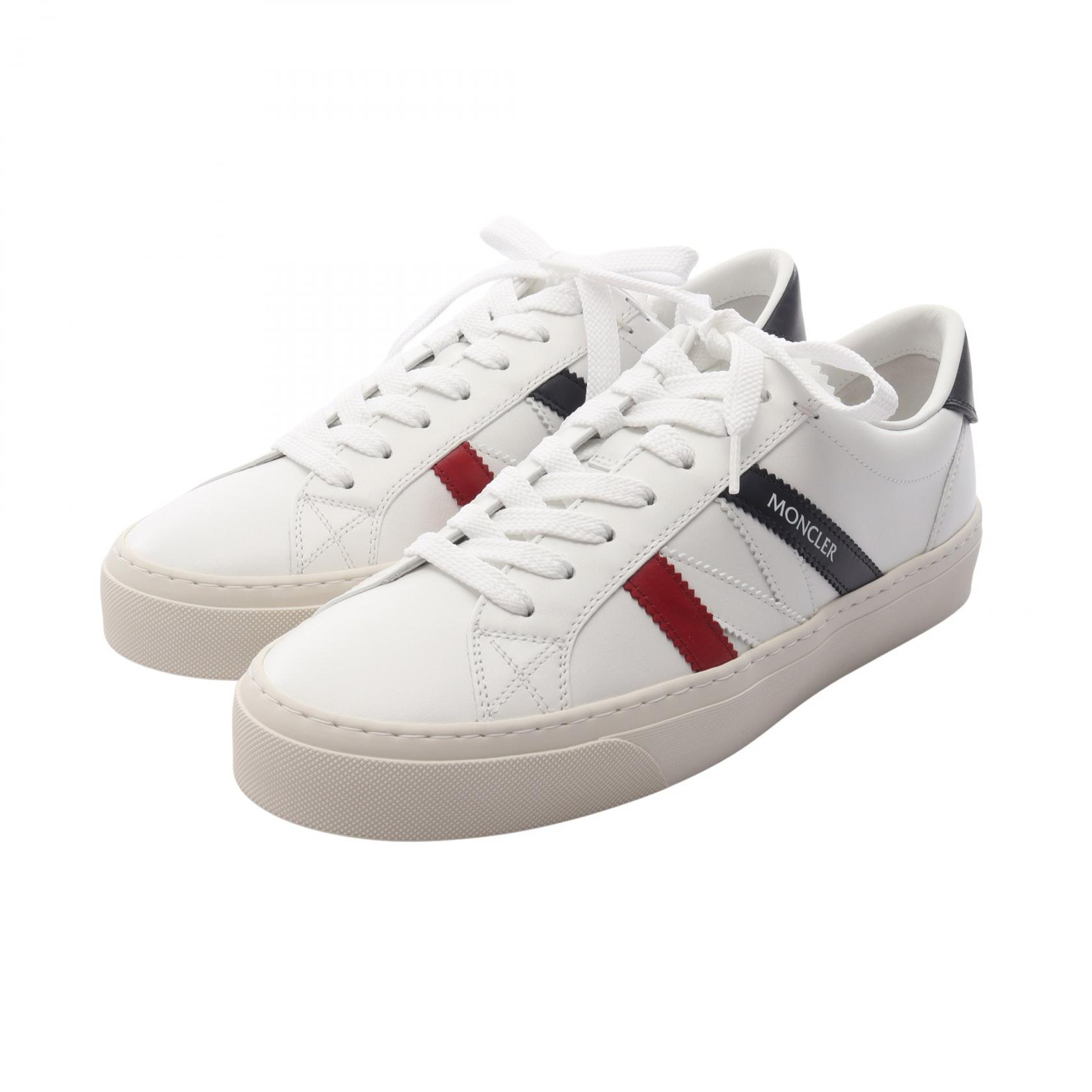 【5千円OFFクーポン対象】モンクレール MONCLER MONACO 2 モナコ スニーカー 靴 レザー メンズ ホワイト系 / レッド系 / ネイビー系 4M00180M449600141 【新品】