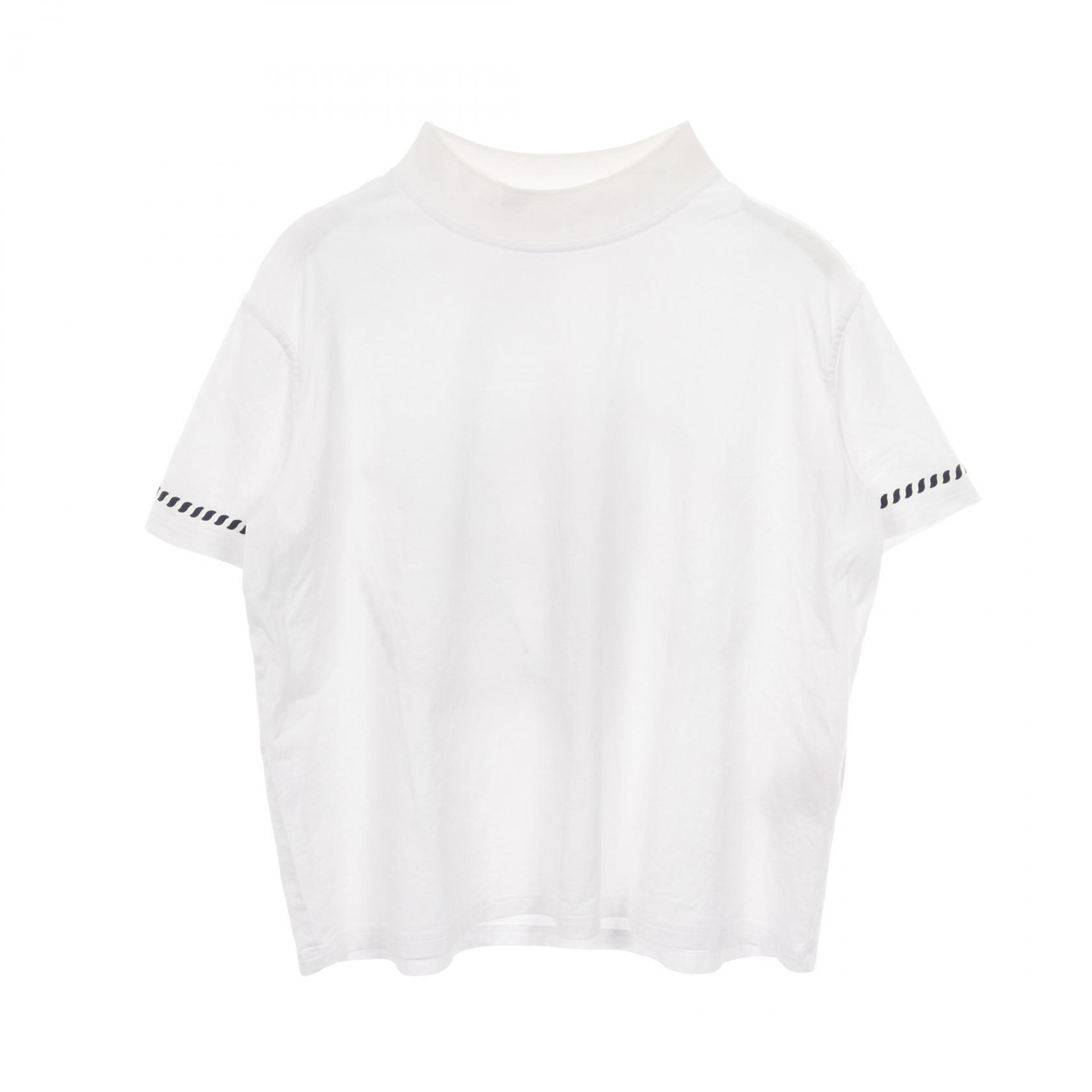 エルメス HERMES カノエ カットソー 衣料品 トップス コットン レディース ホワイト系 / ネイビー系 【中古】｜Brandoff銀座