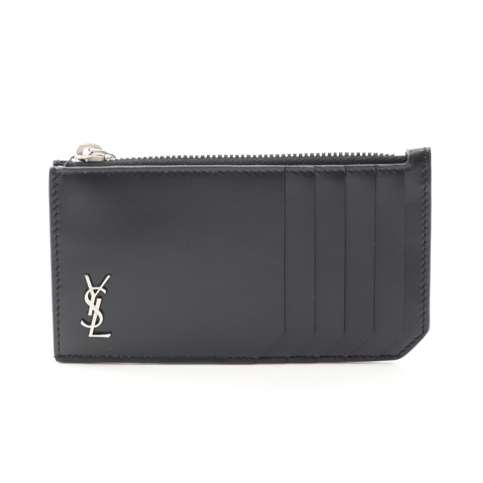 【5千円OFFクーポン対象】サンローランパリ SAINT LAURENT PARIS TINY MONOGRAM コインケース 財布 レザー メンズ レディース ブラック系 6298991JB0E1000 【新品】