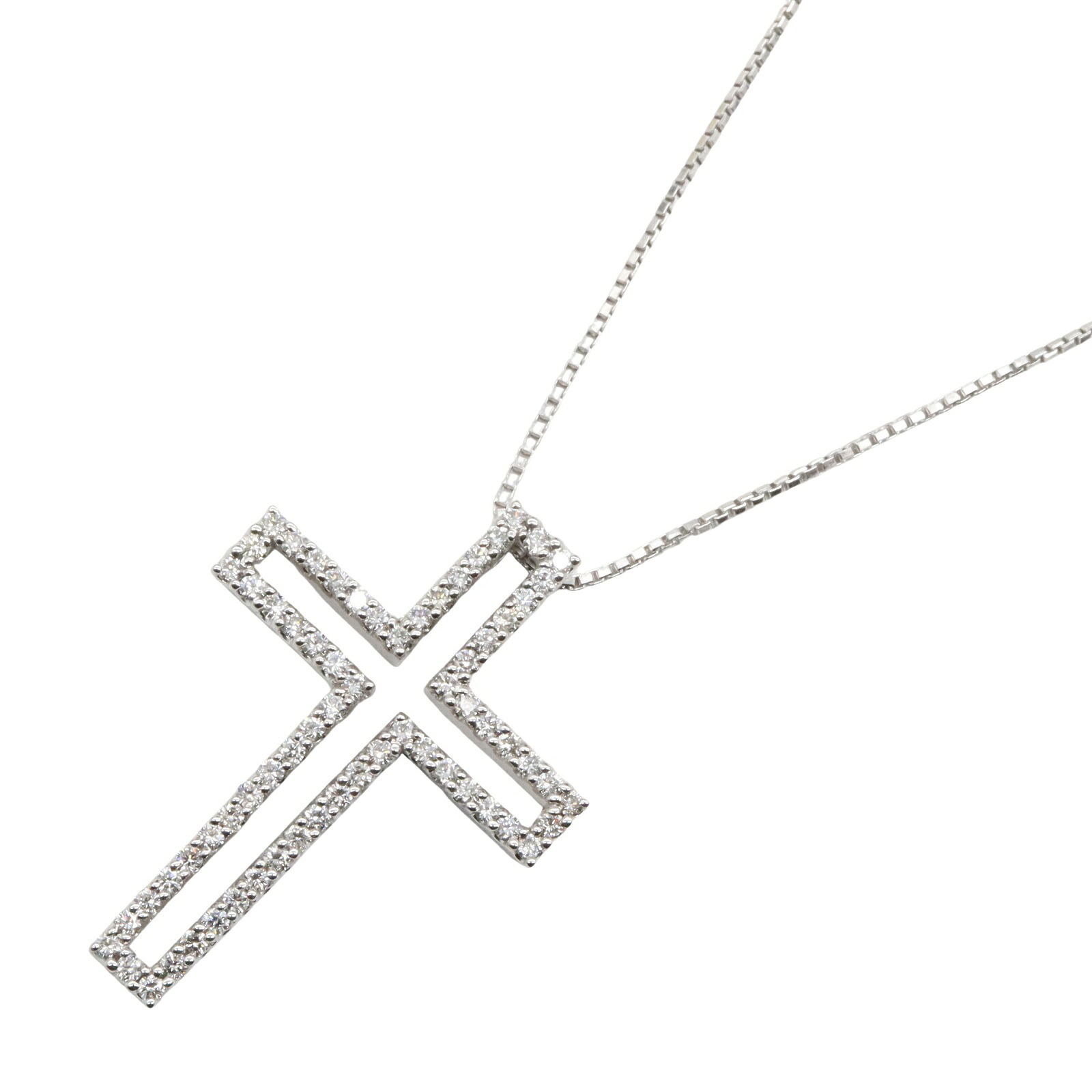 【10%OFFクーポン対象】ジュエリー JEWELRY ダイヤモンド ネックレス ネックレス ジュエリー K18WG（ホワイトゴールド） ダイヤモンド レディース クリア系 ﾀﾞｲﾔ 9.7g 【中古】 198,500円