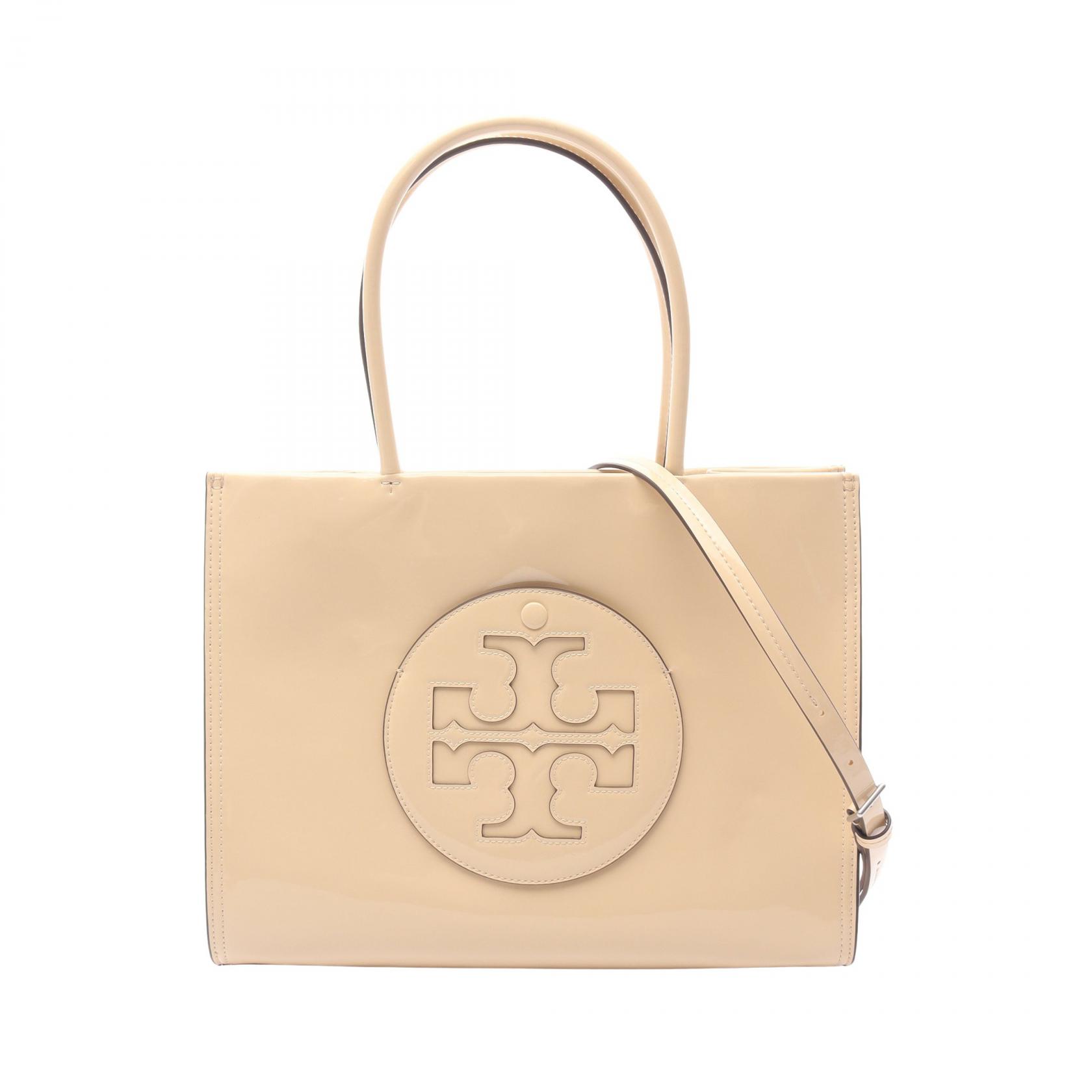 【5%OFFクーポン×ポイント5倍】トリーバーチ Tory Burch ELLA BIO SAMLL TOTE エラ バイオ スモール トートバッグ バッグ パテントレザー レディース ベージュ系 161876700 【新品】