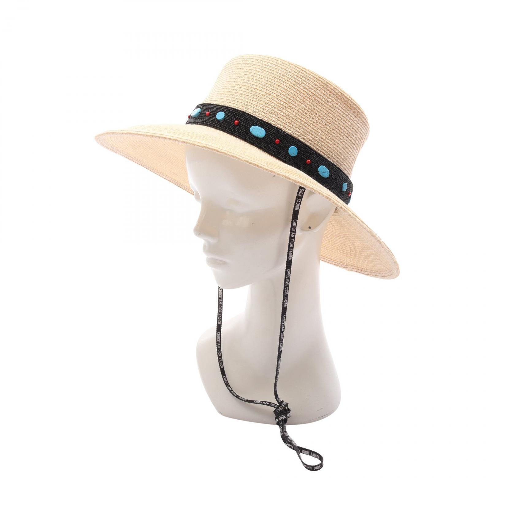【10%OFFクーポン 7/26 9:59〆】 ディオール Dior ハット 帽子 ヘンプ レディース ベージュ系 / マルチカラー 84WLD952G17410556 【中古】|Brandoff銀座