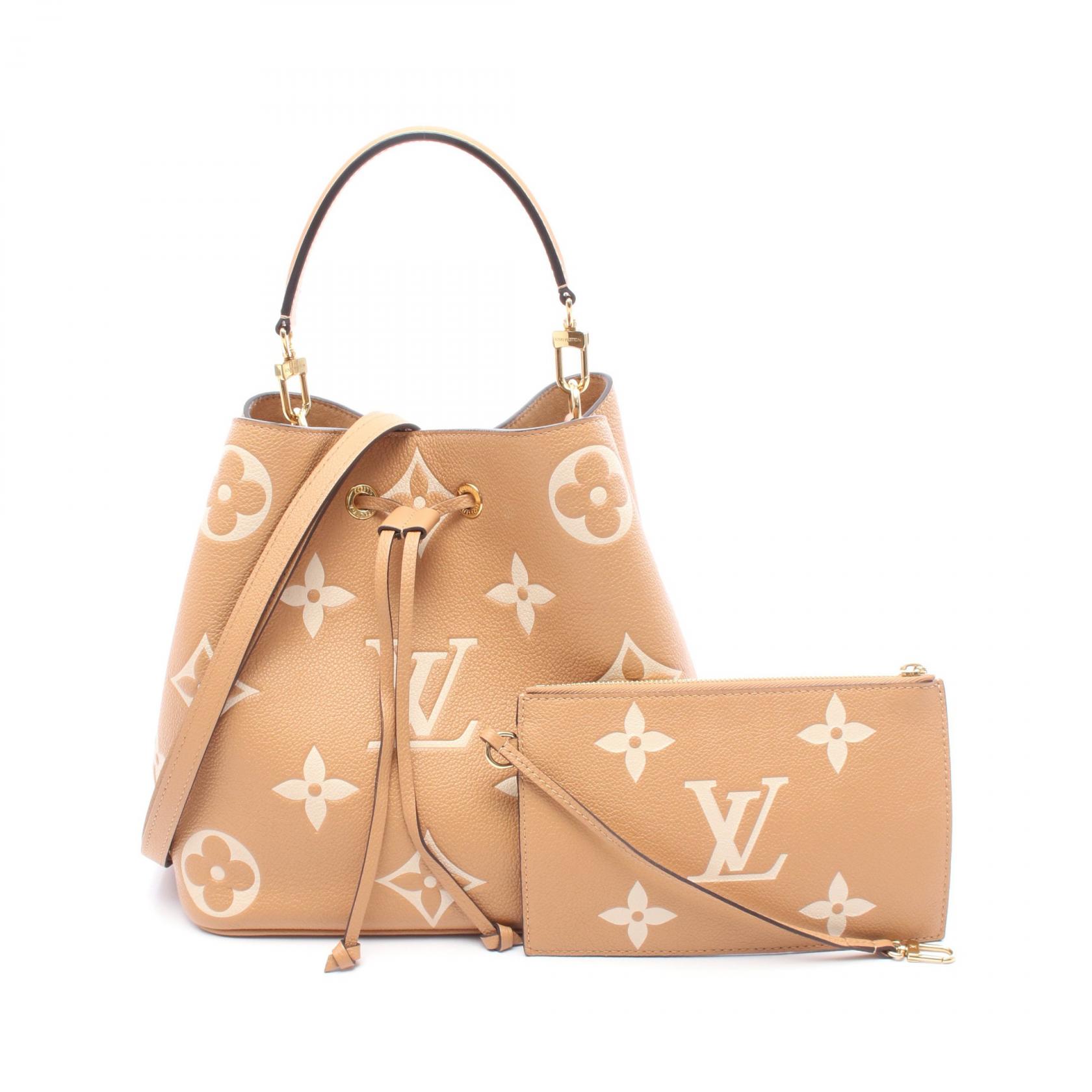 【10%OFFクーポン対象】ルイ・ヴィトン LOUIS VUITTON ネオノエMM バイカラー ショルダーバッグ バッグ レザー モノグラム・アンプラント レディース ブラウン系 / アイボリー系 M45808 【中古】