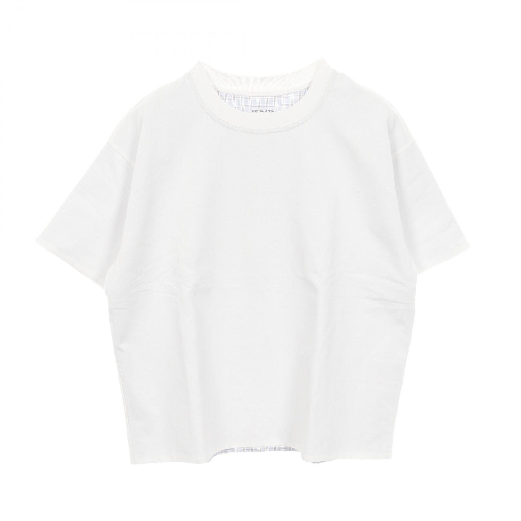【5%OFFクーポン×ポイント5倍】ボッテガヴェネタ BOTTEGA VENETA ダブルレイヤー カットソー 衣料品 トップス コットン レディース ホワイト系 【中古】