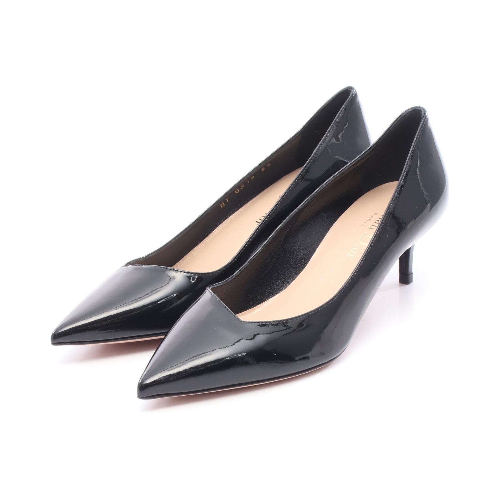 【4時間限定！ポイント10倍 】4/13 20時～23:59／ディオール Dior パンプス 靴 パテントレザー レディース ブラック系 【中古】