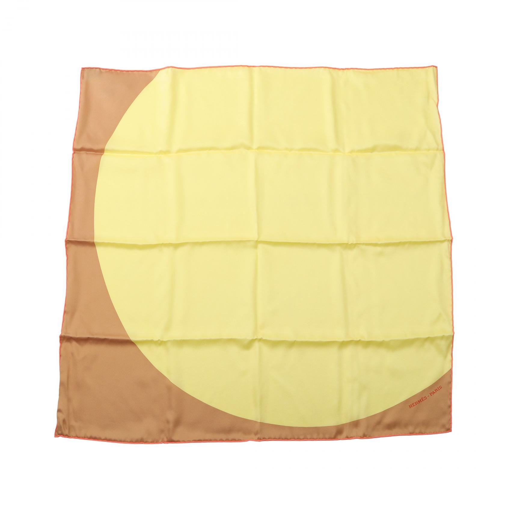 エルメス HERMES カレ70 MEGA POIS スカーフ 衣料品 シルク シルク レディース イエロー系 / ブラウン系 【中古】 25,696円