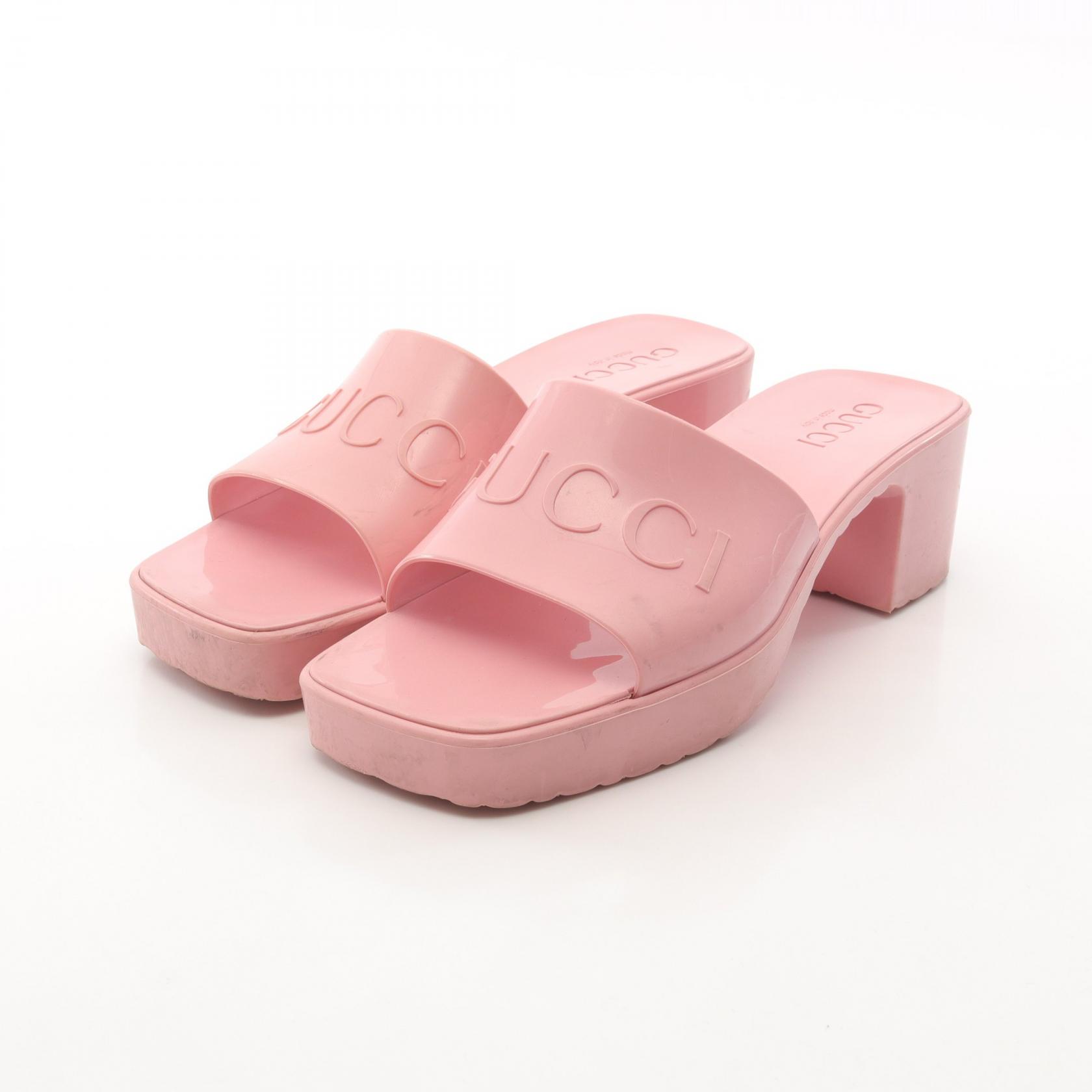 グッチ GUCCI サンダル 靴 ラバー レディース ピンク系 624730 【中古】