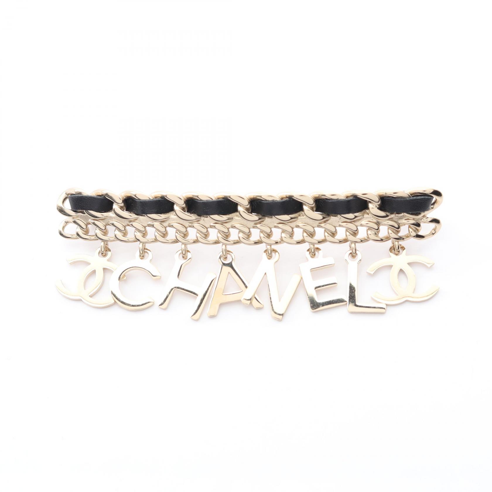 【P5倍×5%OFFクーポン】シャネル CHANEL ココマーク ブローチ アクセサリー GP（ゴールドメッキ） レザー レディース ゴールド系 / ブラック系 B19P 【中古】