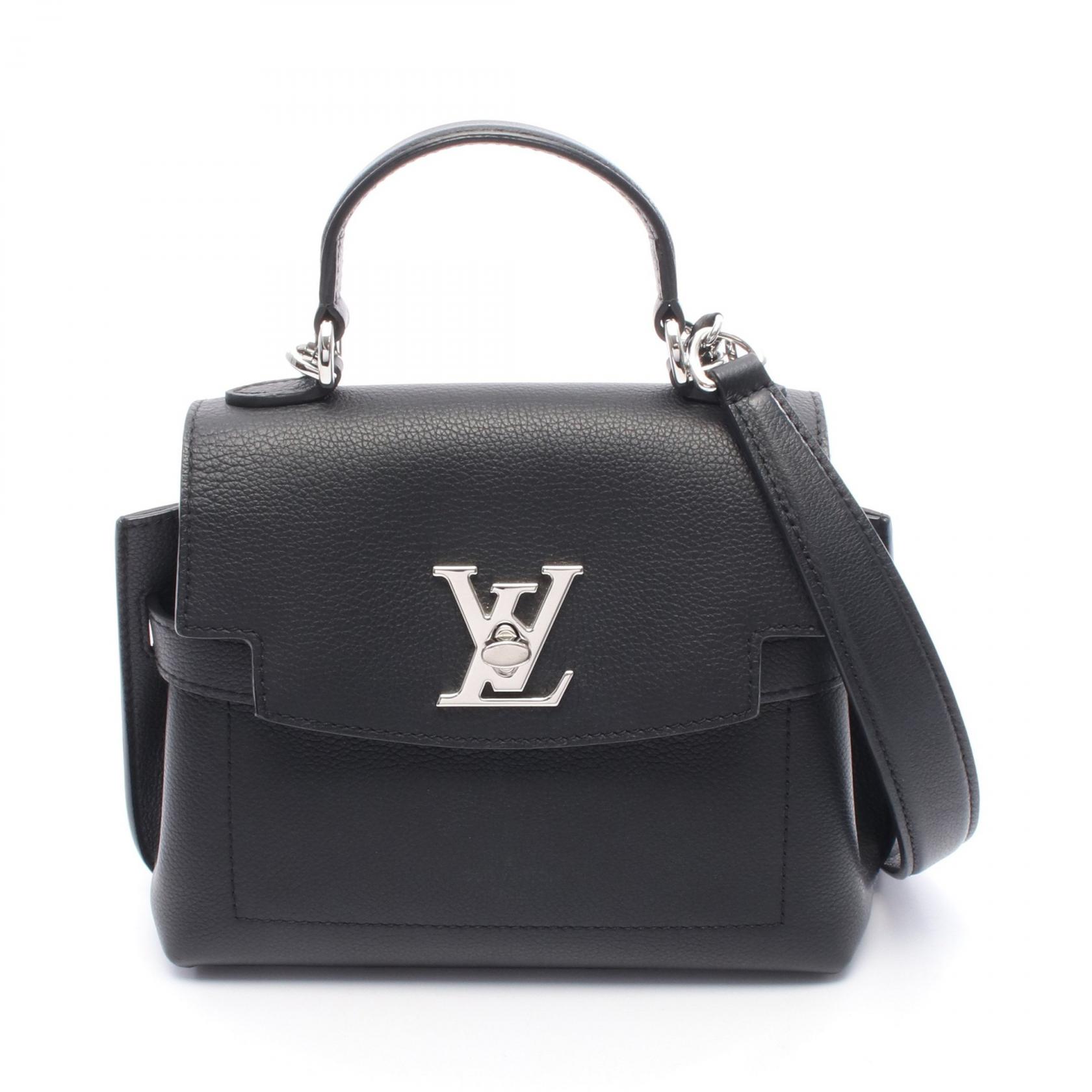 【P5倍×15%OFFクーポン】ルイ・ヴィトン LOUIS VUITTON ロックミー エヴァーミニ ハンドバッグ バッグ レザー グレインカーフ レディース ブラック系 M20997 【中古】