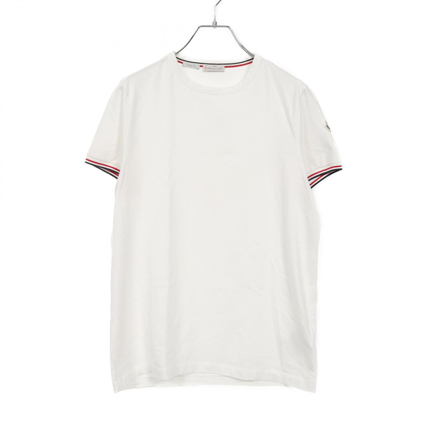 【P5倍×20%OFFクーポン】モンクレール MONCLER カットソー 衣料品 トップス コットン メンズ ホワイト系 8C71600 【中古】