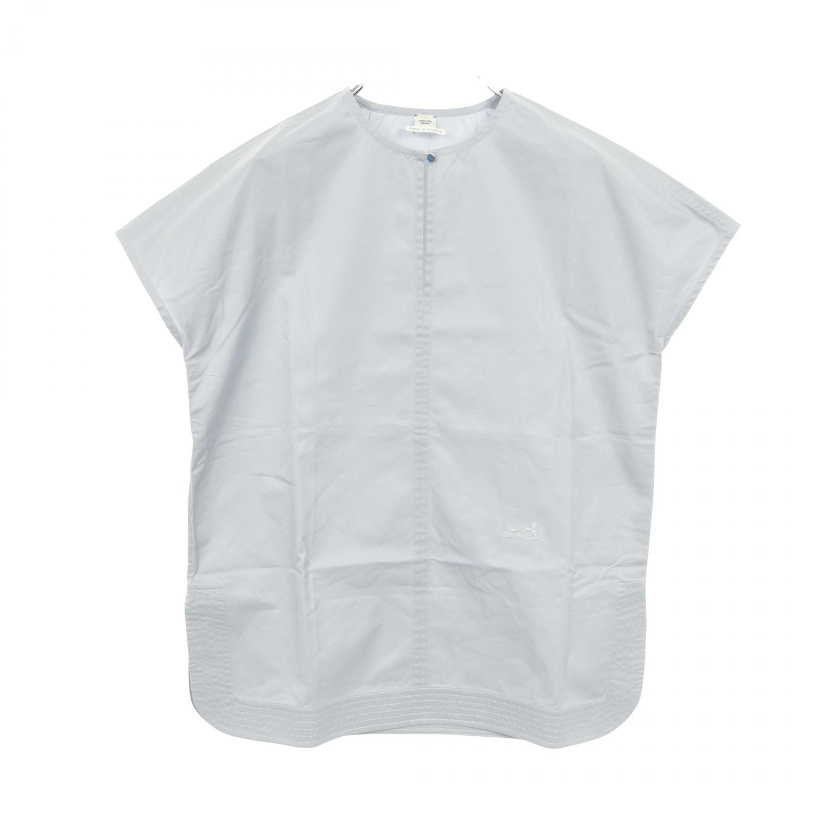 エルメス HERMES ブラウス 衣料品 トップス コットン レディース ブルー系 【中古】