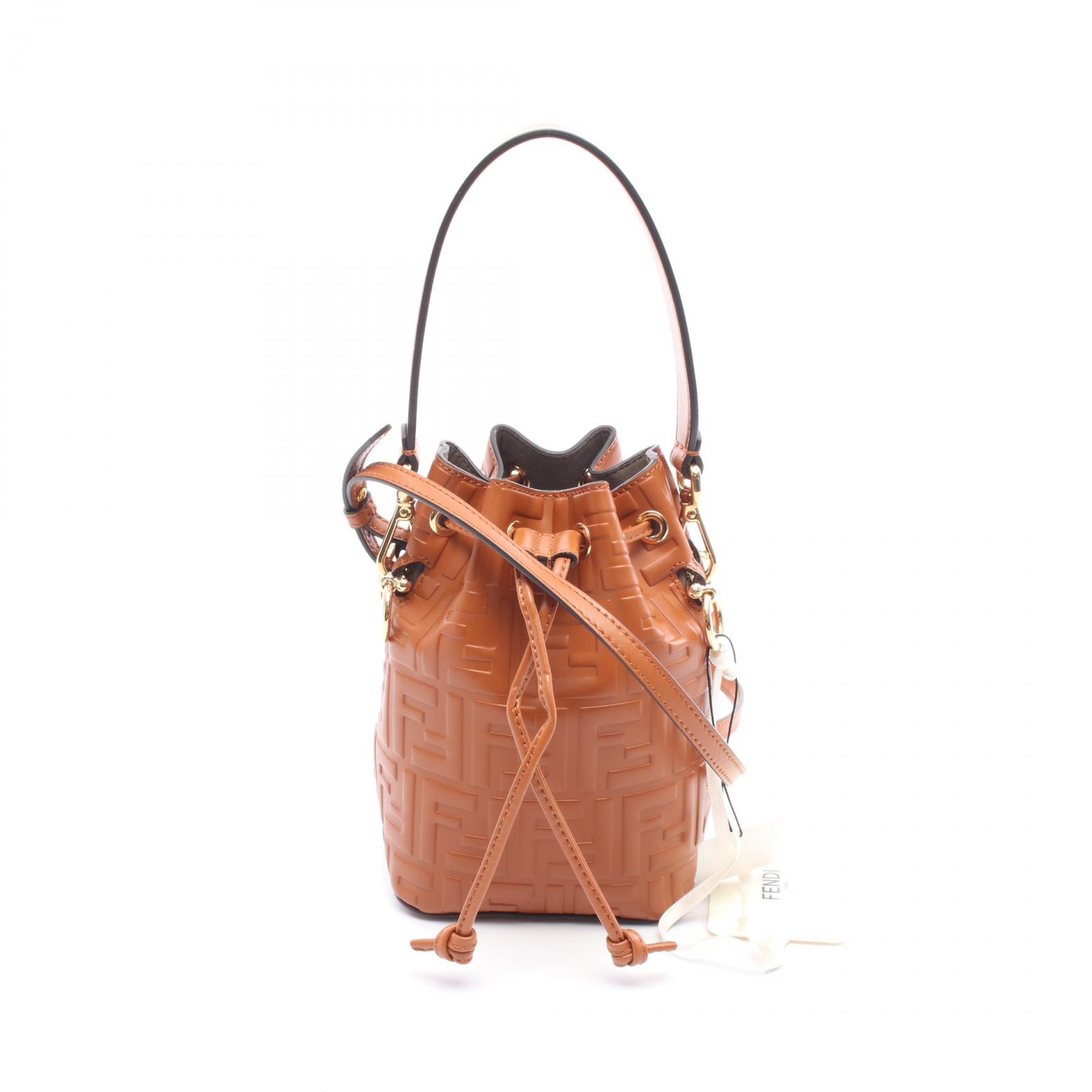 【P5倍×5%OFFクーポン】フェンディ FENDI ミニ モントレゾール ズッカ ハンドバッグ バッグ レザー レディース ブラウン系 8BS0100A3ZGF1C6J 【新品】