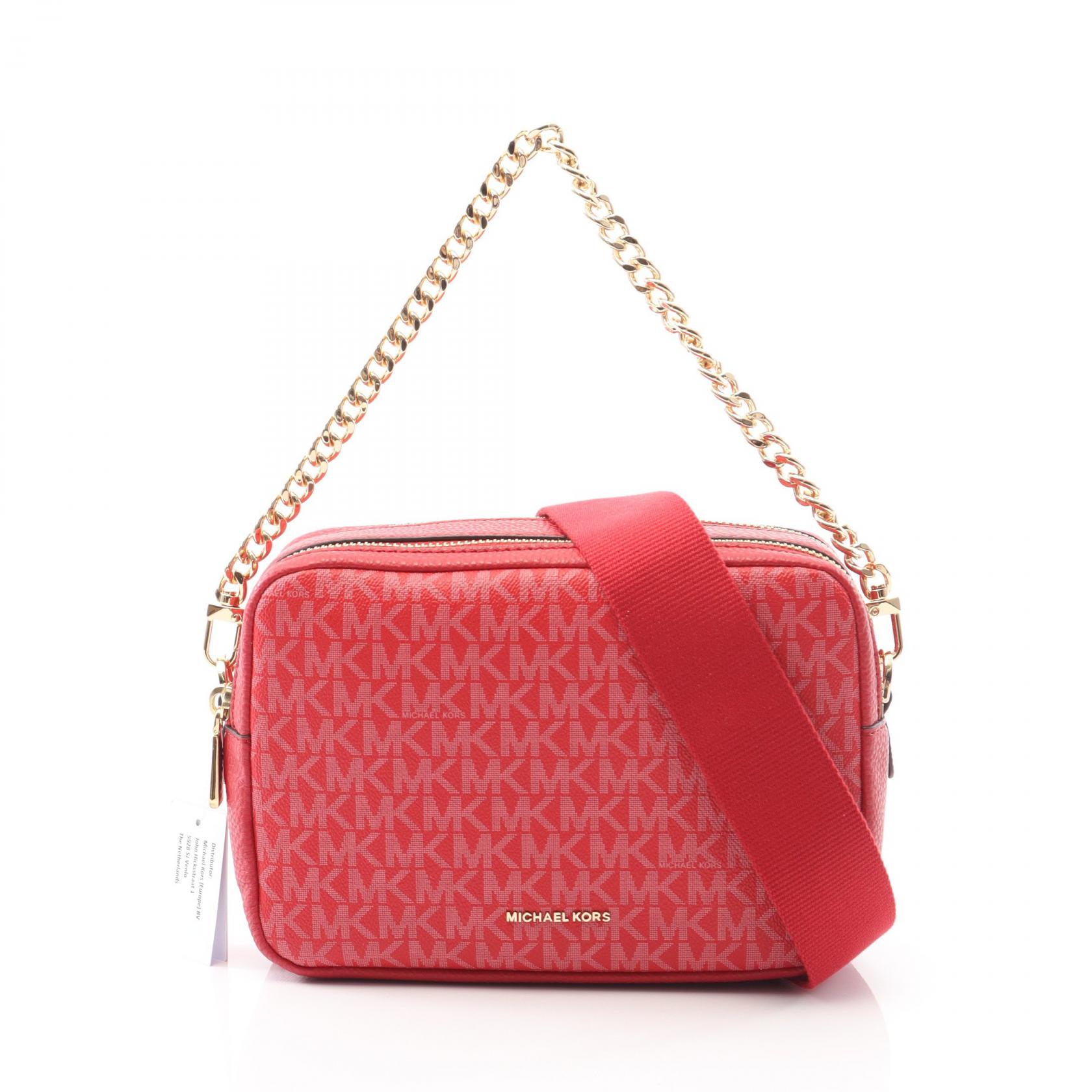 マイケルコース Michael Kors BRYANT カメラバッグ ハンドバッグ バッグ PVCコーティングキャンバス レザー レディース レッド系 32S5GYTC5V602 【新品】