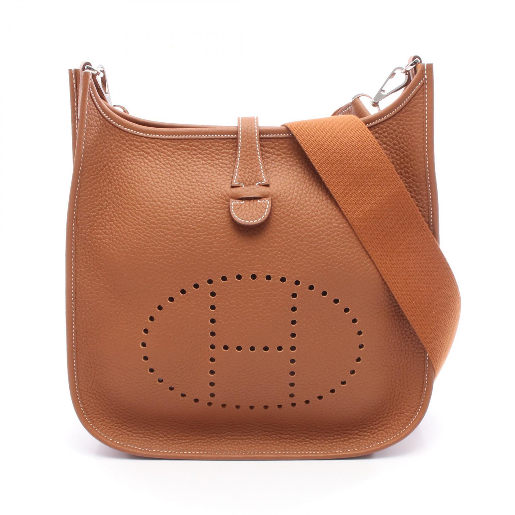 【P5倍×15%OFFクーポン】エルメス HERMES エヴリン 3 トロワ PM ショルダーバッグ バッグ レザー トリヨンクレマンス トリヨンクレマンス レディース ブラウン系 【中古】